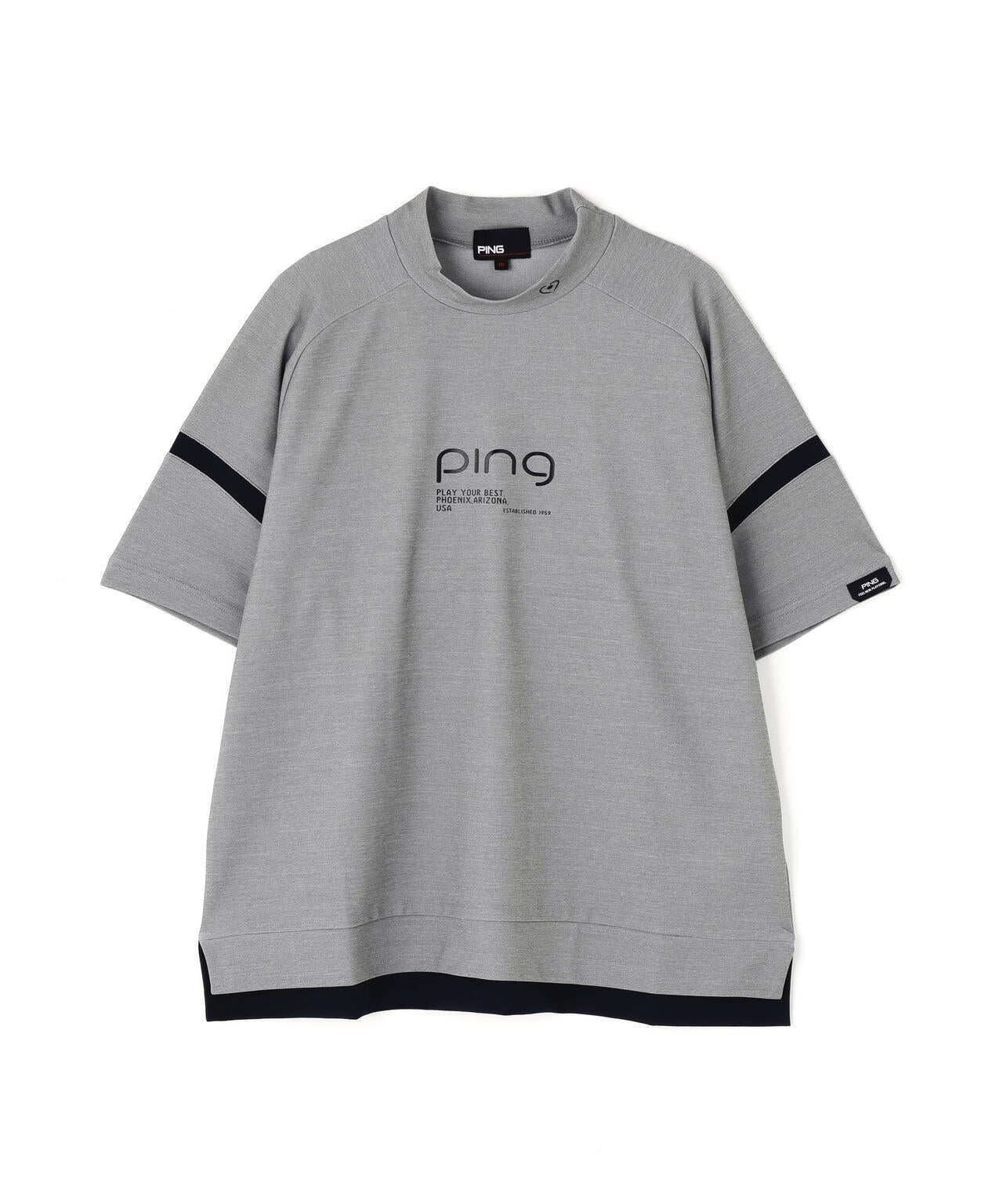 【PING APPAREL】レイブロックエコ配色切替半袖ハイネックシャツ <PERFORMANCE> (LADIES)