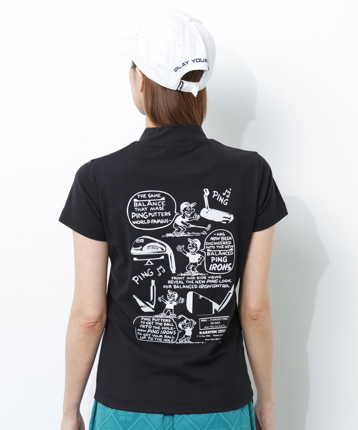 【PING APPAREL】【10カラーシリーズ】PEカノコ半袖ハイネックシャツ <NATIVE> (LADIES)