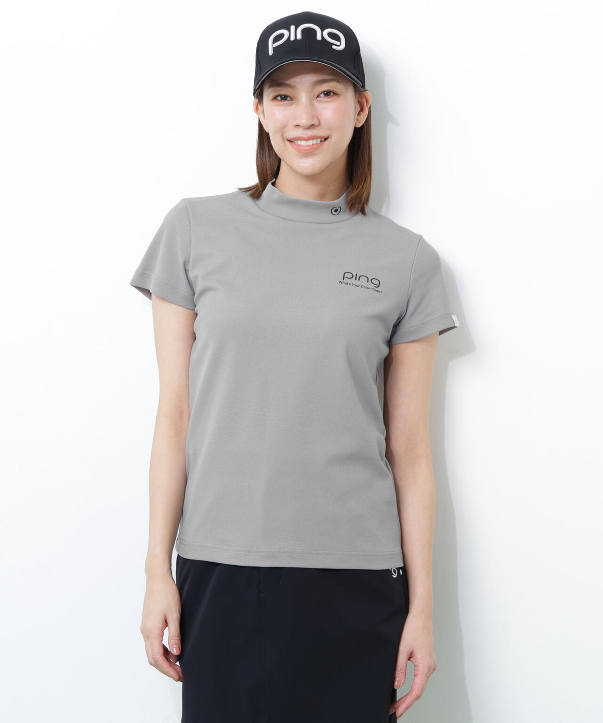 【PING APPAREL】【10カラーシリーズ】PEカノコ半袖ハイネックシャツ <NATIVE> (LADIES)