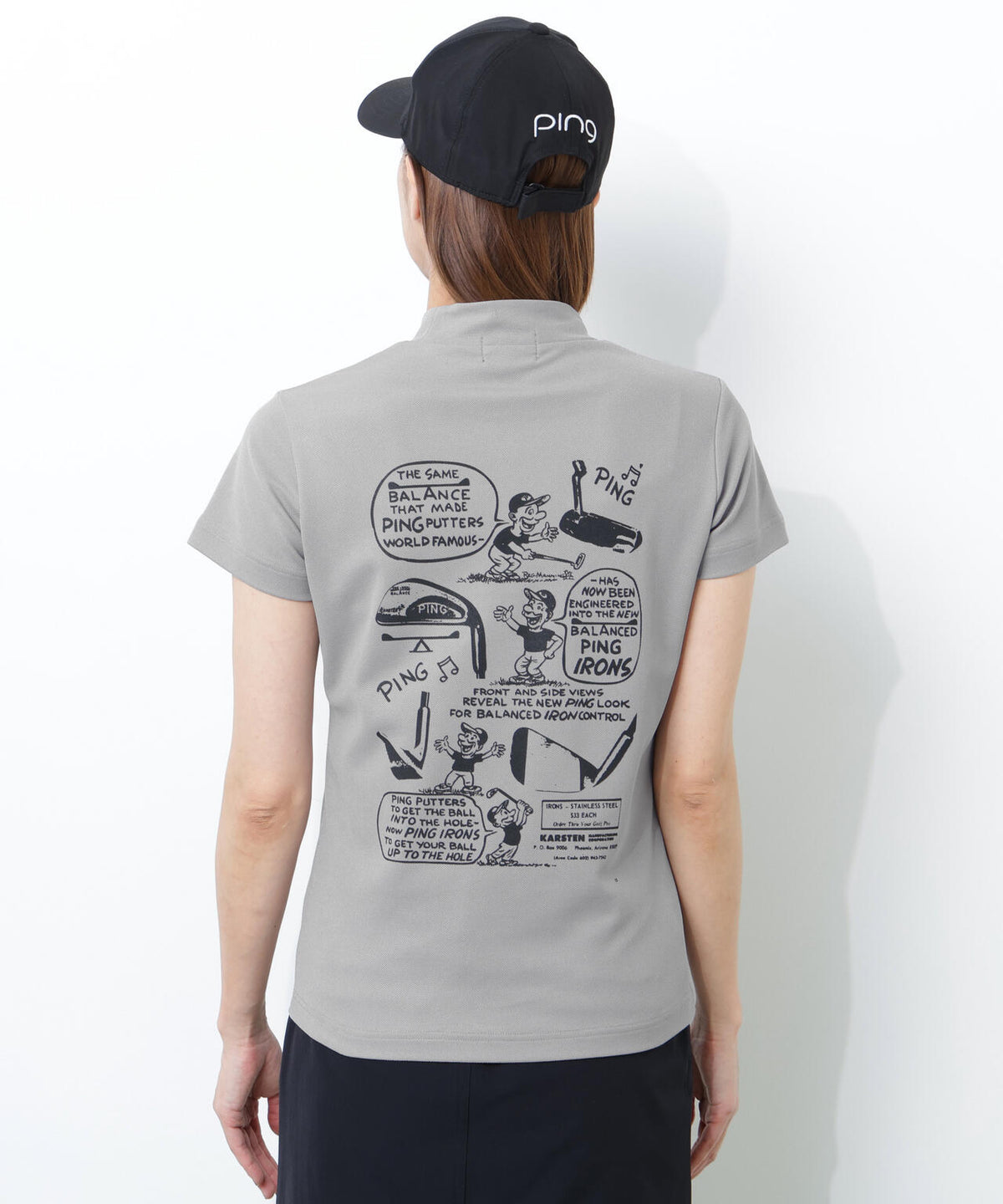 【PING APPAREL】【10カラーシリーズ】PEカノコ半袖ハイネックシャツ <NATIVE> (LADIES)