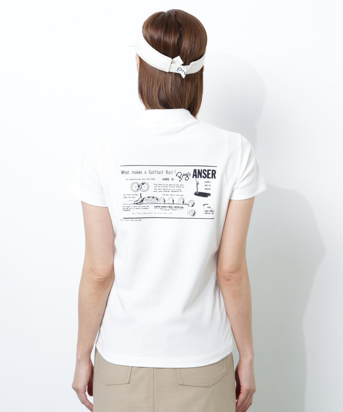【PING APPAREL】【10カラーシリーズ】PEカノコ半袖ハイネックシャツ <NATIVE> (LADIES)