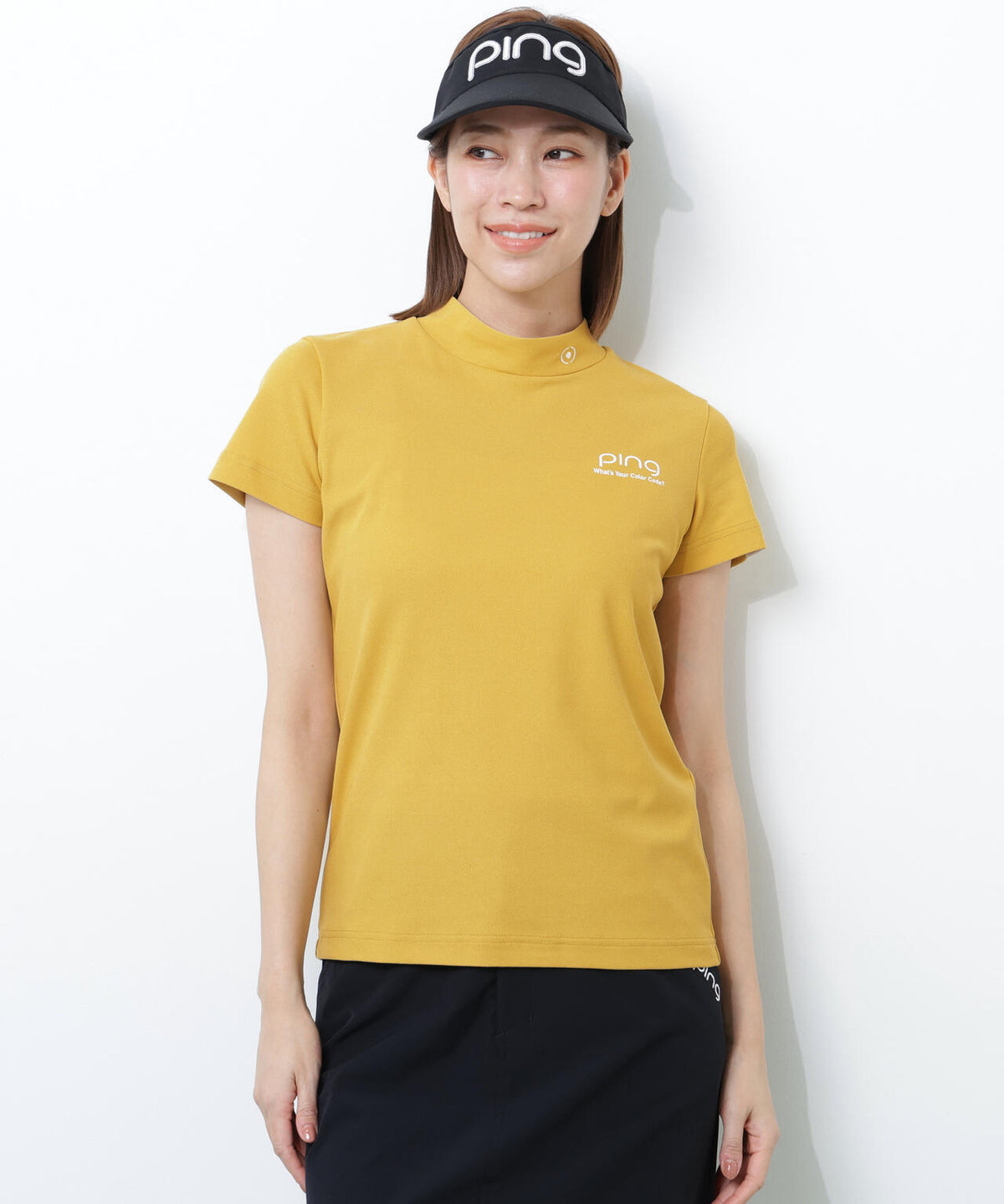 【PING APPAREL】【10カラーシリーズ】PEカノコ半袖ハイネックシャツ <NATIVE> (LADIES)