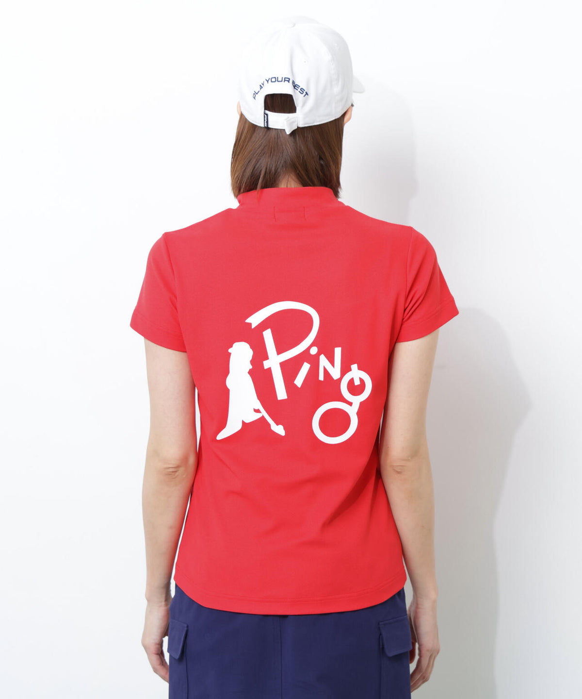 【PING APPAREL】【10カラーシリーズ】PEカノコ半袖ハイネックシャツ <NATIVE> (LADIES)