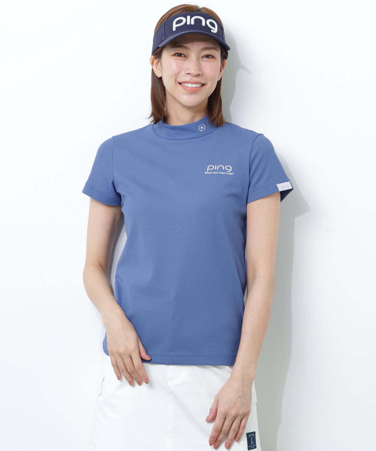 【PING APPAREL】【10カラーシリーズ】PEカノコ半袖ハイネックシャツ <NATIVE> (LADIES)