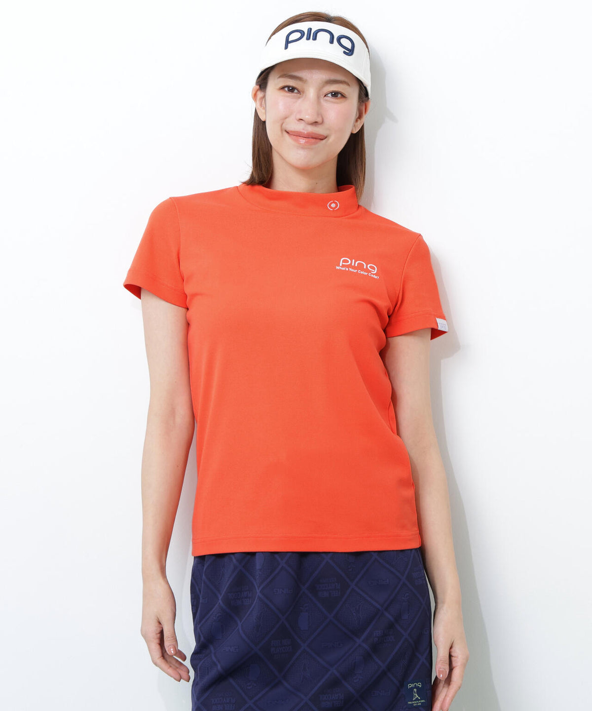 【PING APPAREL】【10カラーシリーズ】PEカノコ半袖ハイネックシャツ <NATIVE> (LADIES)