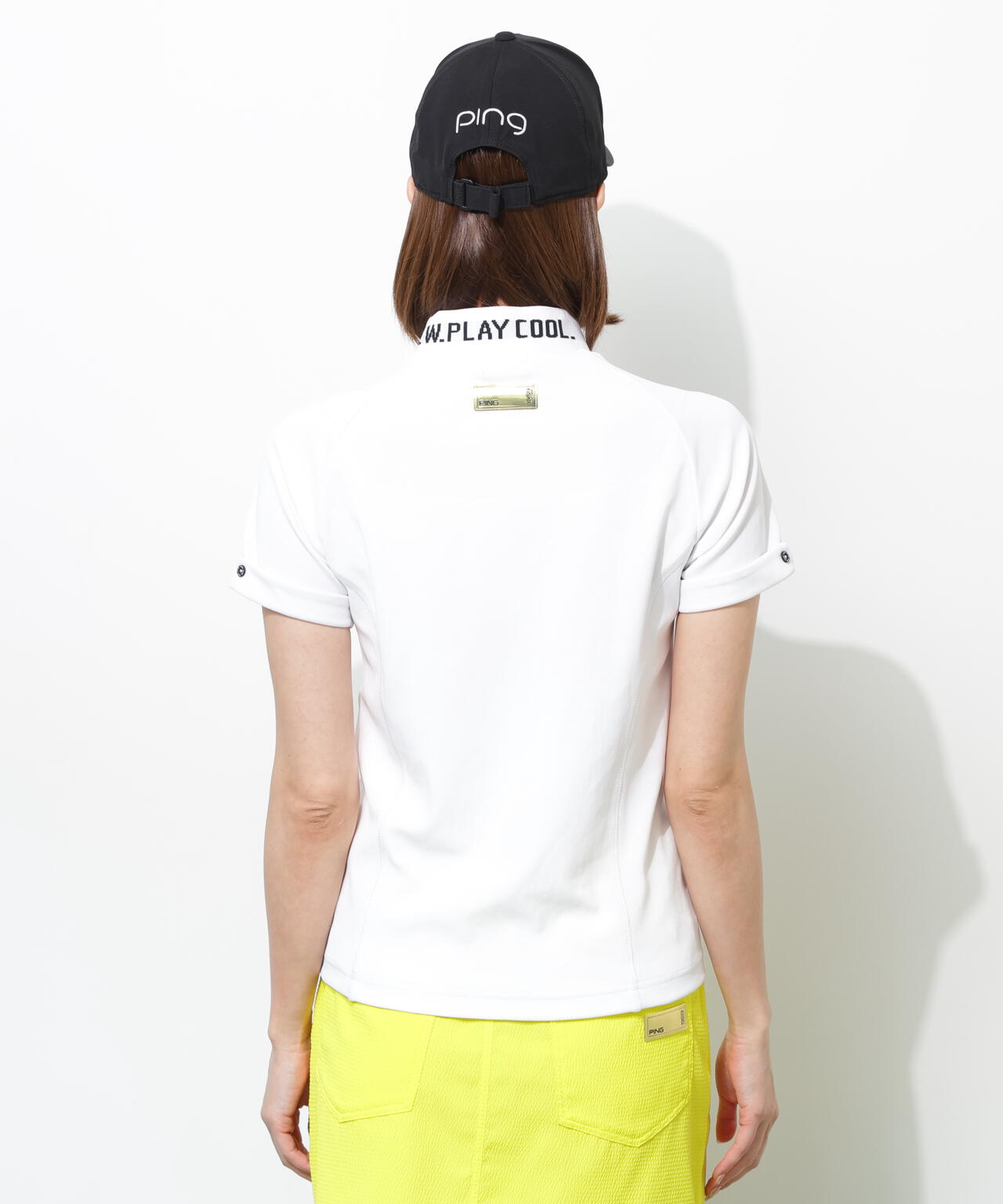 【PING APPAREL】【UVカット・接触冷感】スーパーシェルター06半袖ハイネックシャツ <GOLD> (LADIES)