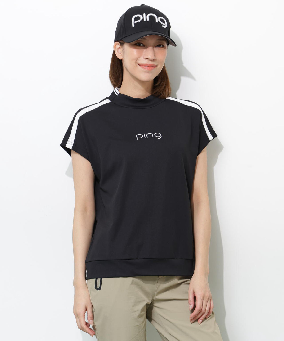 【PING APPAREL】テラカノコ半袖ハイネックシャツ <GOLD> (LADIES)