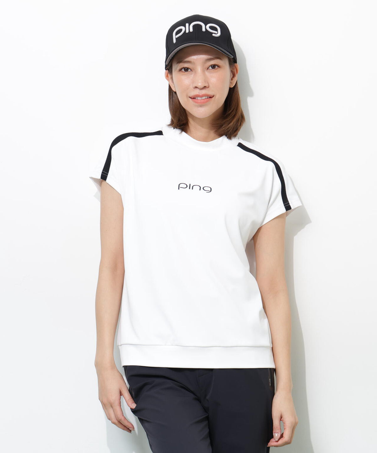 【PING APPAREL】テラカノコ半袖ハイネックシャツ <GOLD> (LADIES)