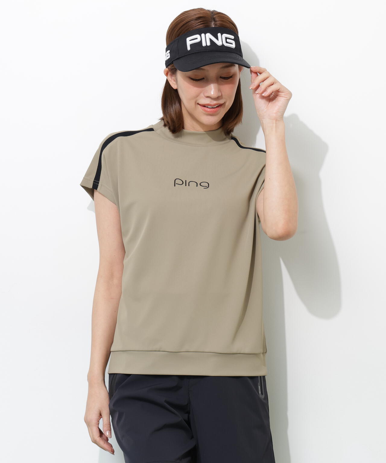 【PING APPAREL】テラカノコ半袖ハイネックシャツ <GOLD> (LADIES)