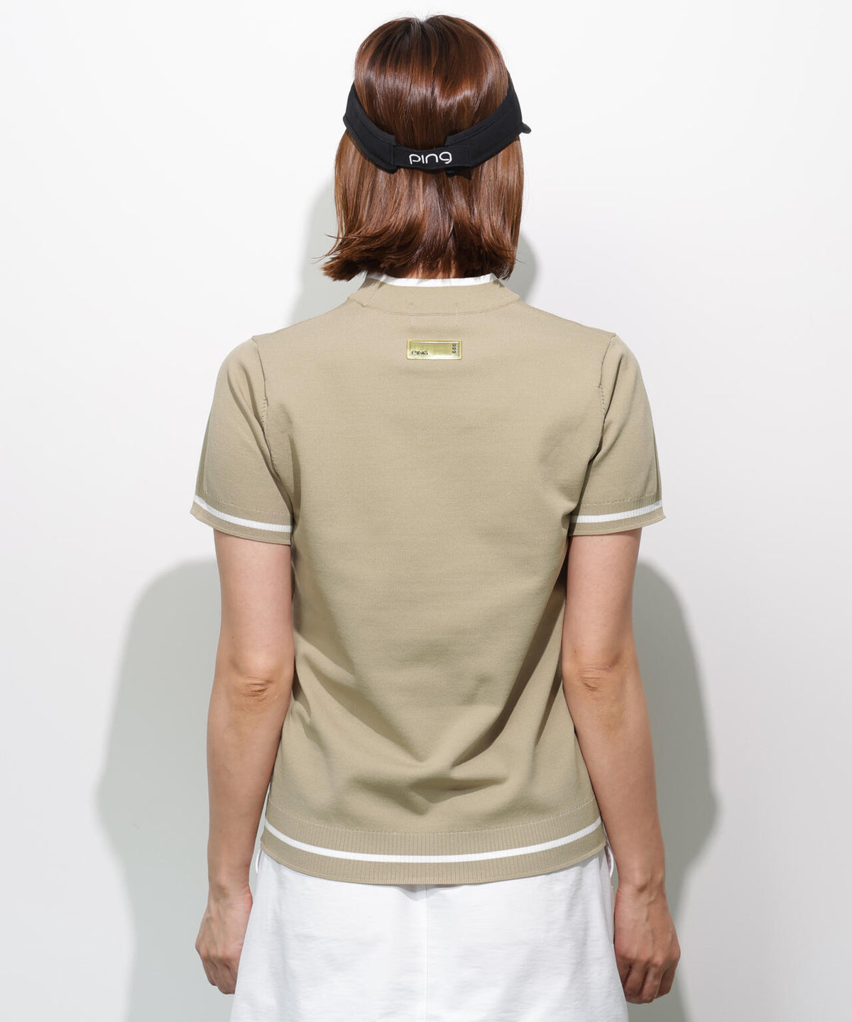 【PING APPAREL】Mr.PINGジャカード半袖ハイネックニット <GOLD> (LADIES)