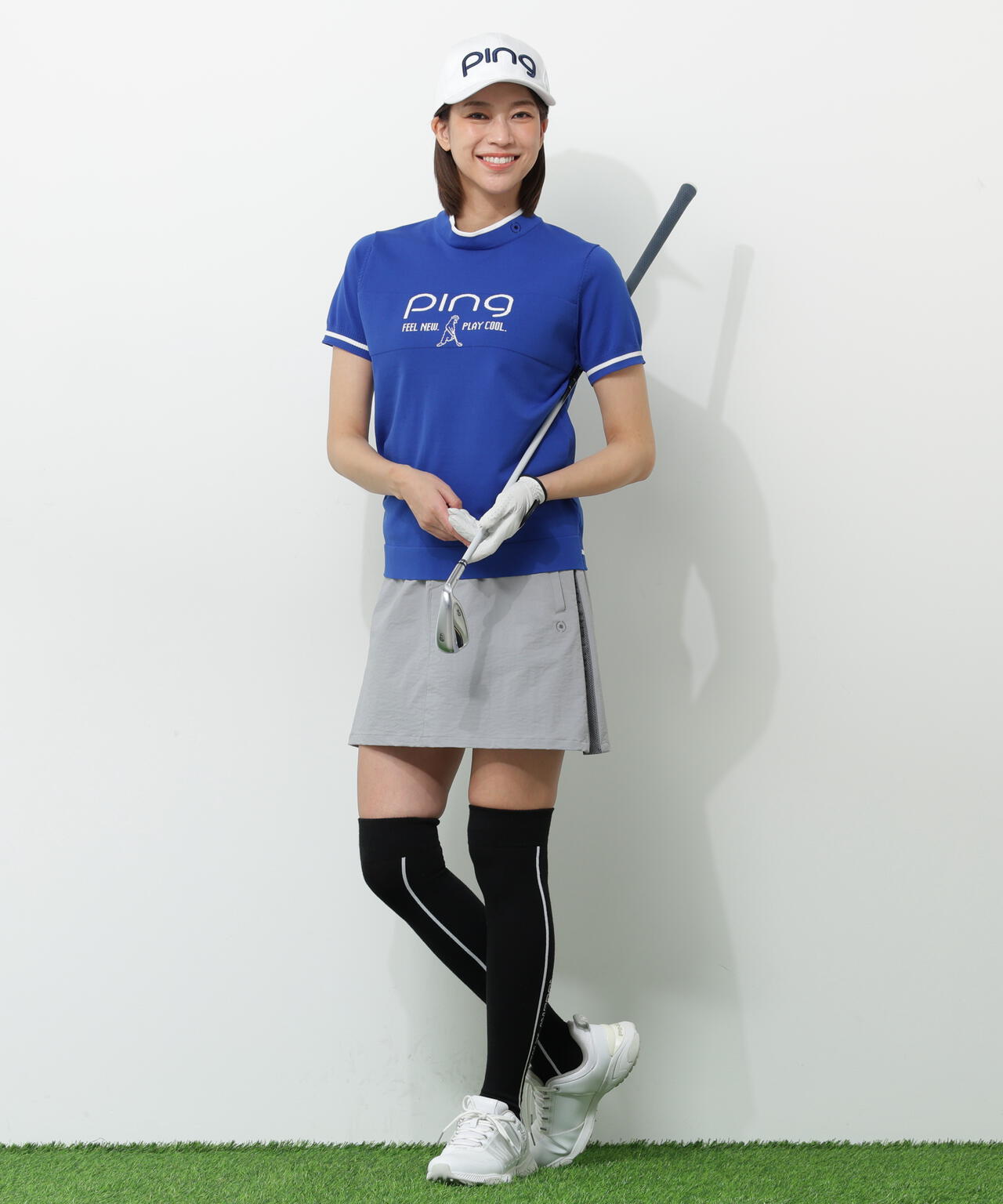 【PING APPAREL】Mr.PINGジャカード半袖ハイネックニット <GOLD> (LADIES)
