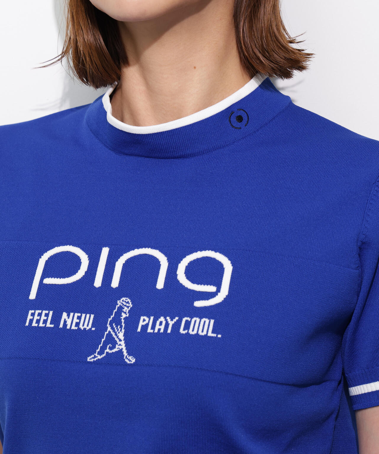 【PING APPAREL】Mr.PINGジャカード半袖ハイネックニット <GOLD> (LADIES)