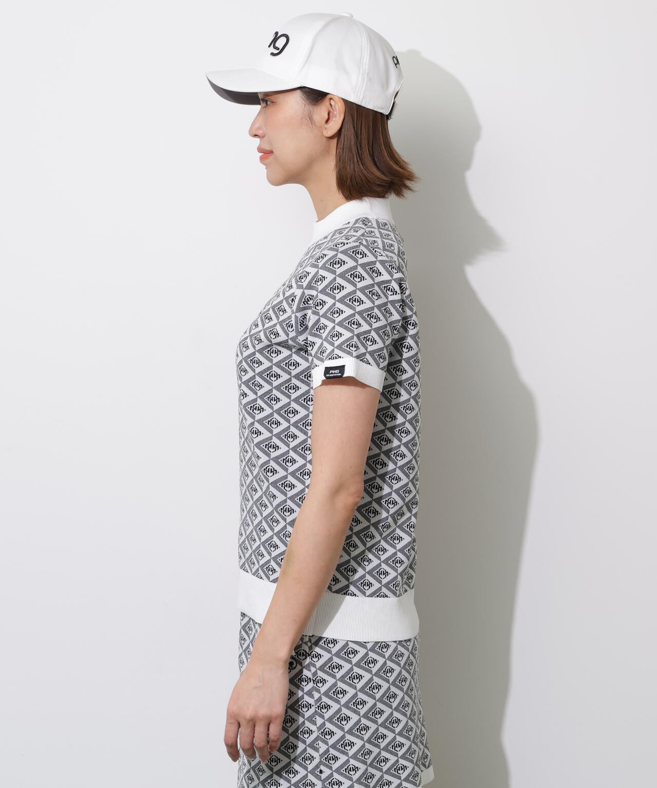 【PING APPAREL】AZモノグラムジャカード半袖ハイネックネックニット <PERFORMANCE> (LADIES)