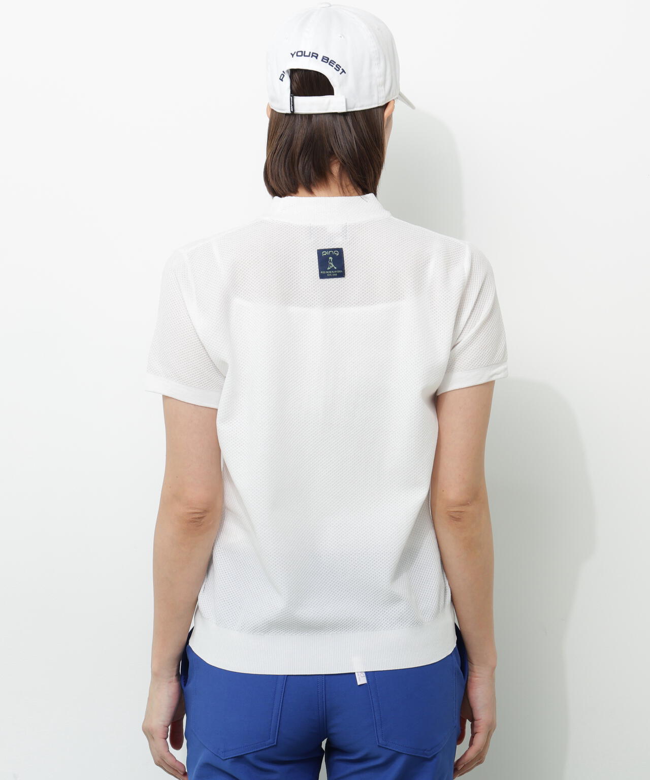 【PING APPAREL】Mr.PINGエンボス半袖ハイネックニット <NATIVE> (LADIES)