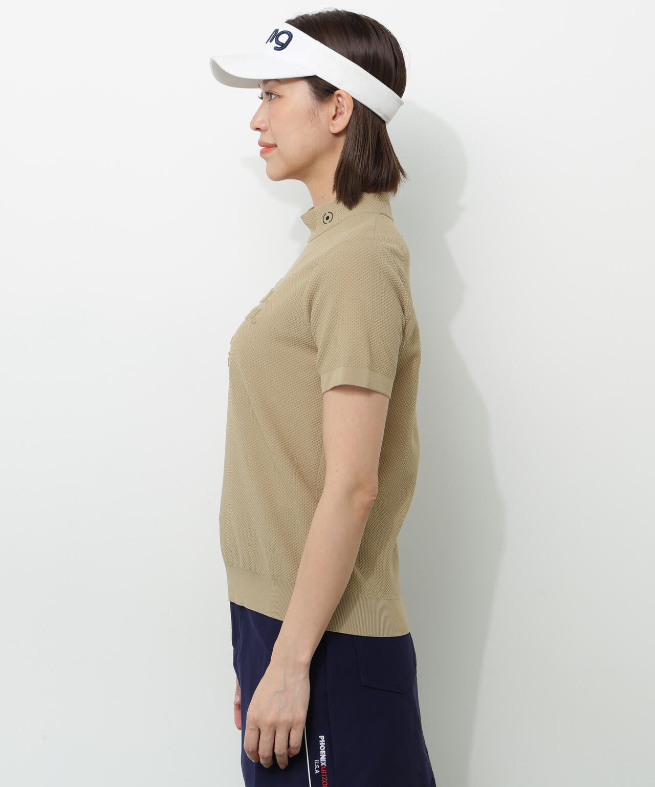 【PING APPAREL】Mr.PINGエンボス半袖ハイネックニット <NATIVE> (LADIES)