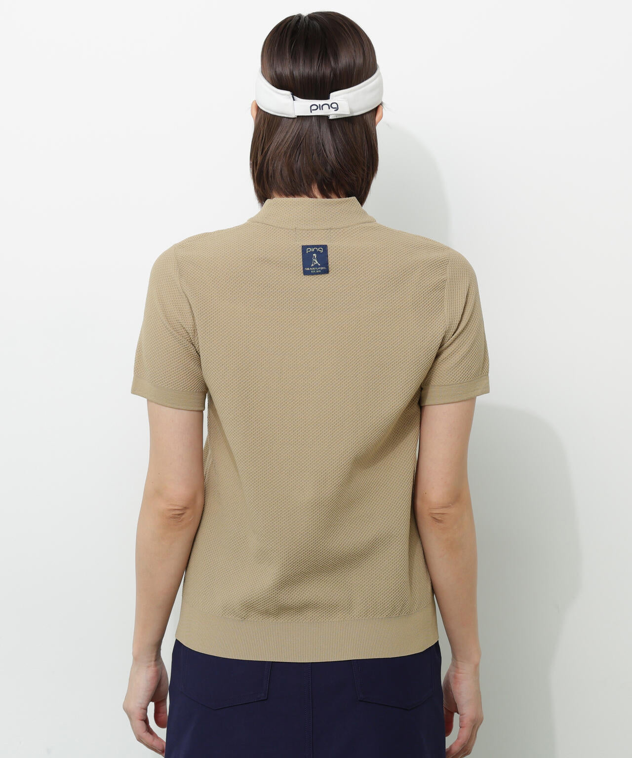 【PING APPAREL】Mr.PINGエンボス半袖ハイネックニット <NATIVE> (LADIES)