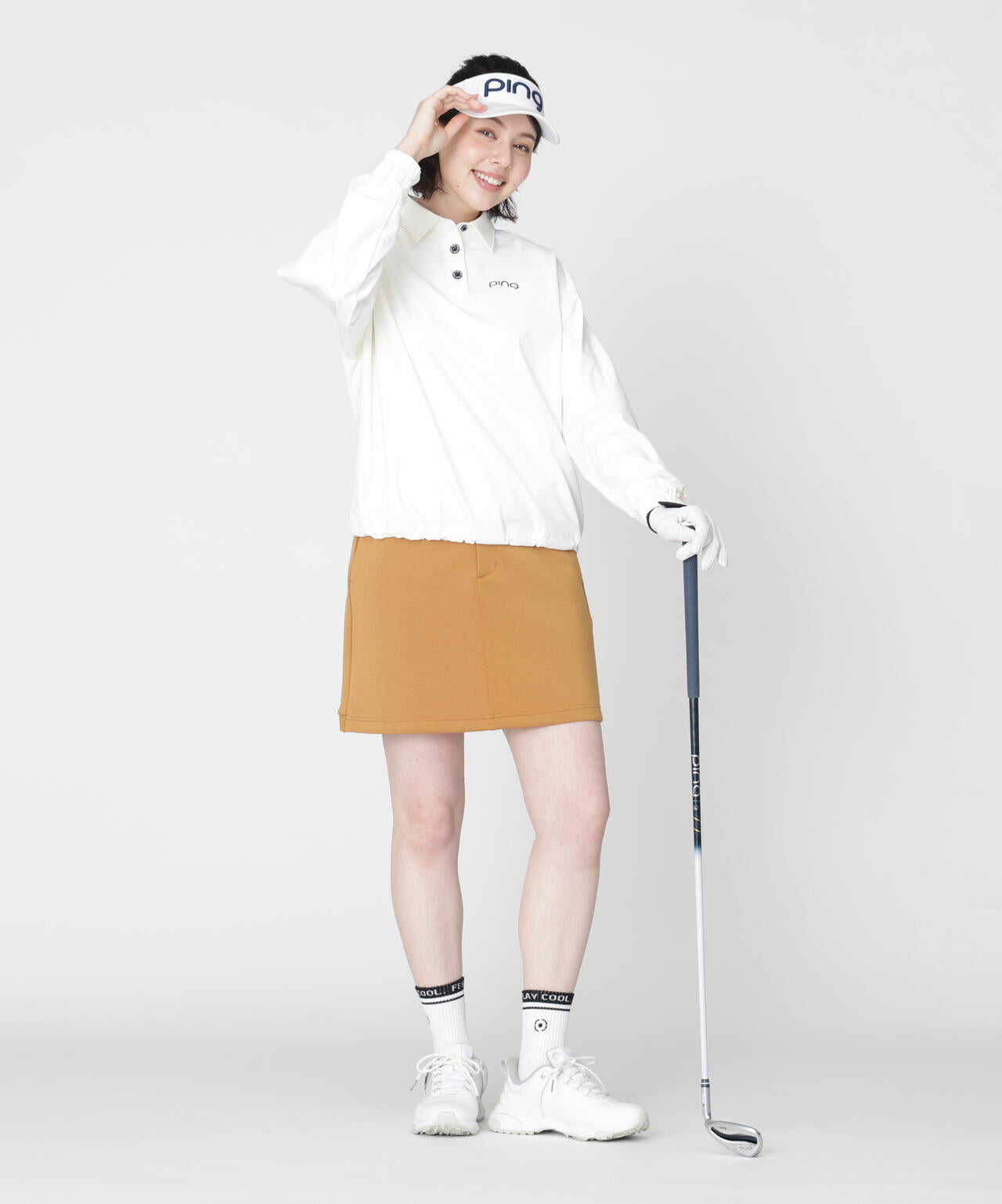 【PING APPAREL】ストレッチ布帛オーバーシャツ (LADIES)