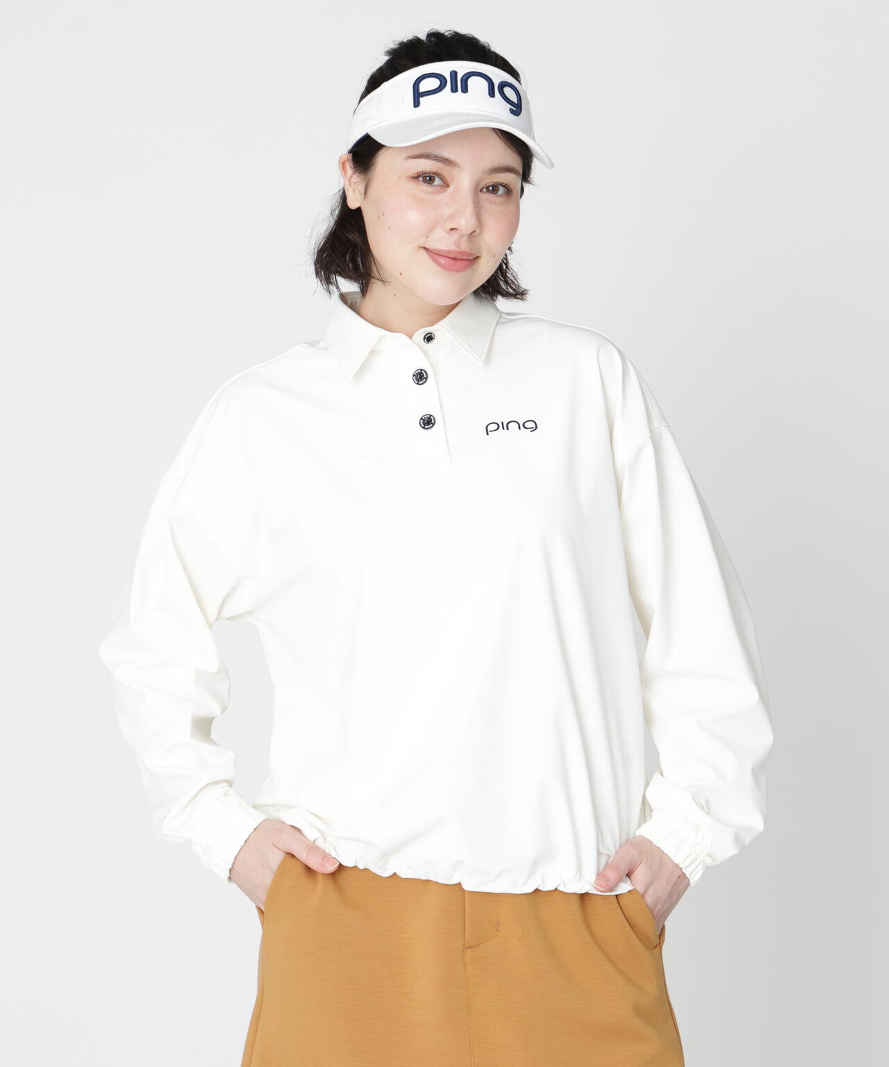 【PING APPAREL】ストレッチ布帛オーバーシャツ (LADIES)