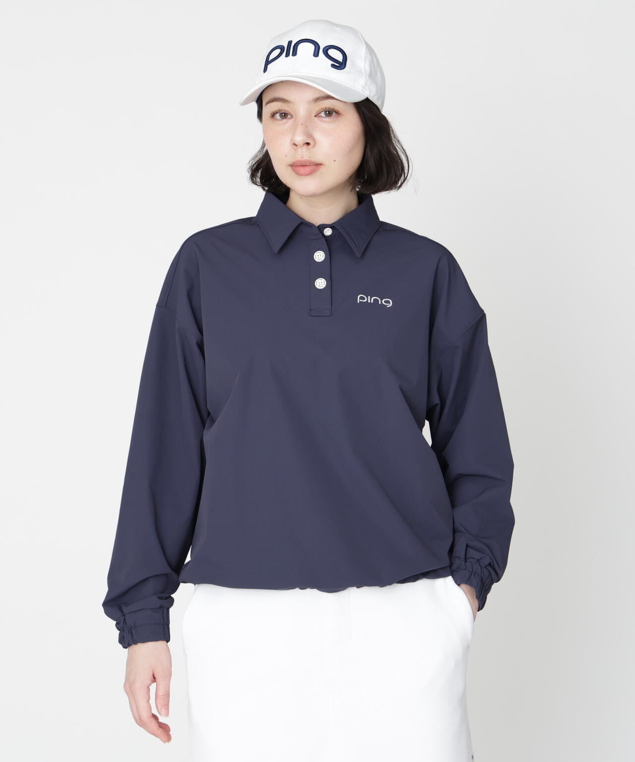 【PING APPAREL】ストレッチ布帛オーバーシャツ (LADIES)