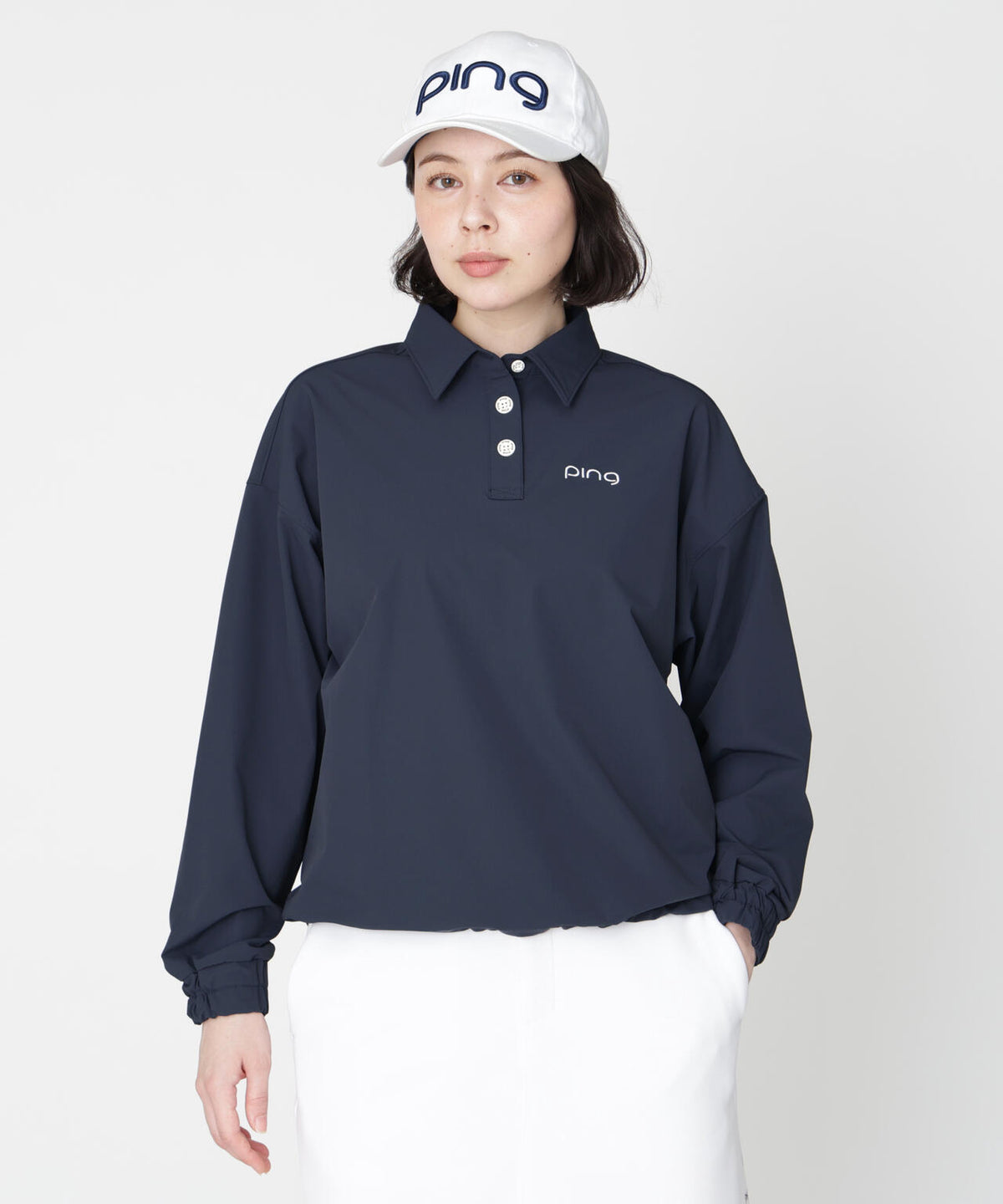 【PING APPAREL】ストレッチ布帛オーバーシャツ (LADIES)