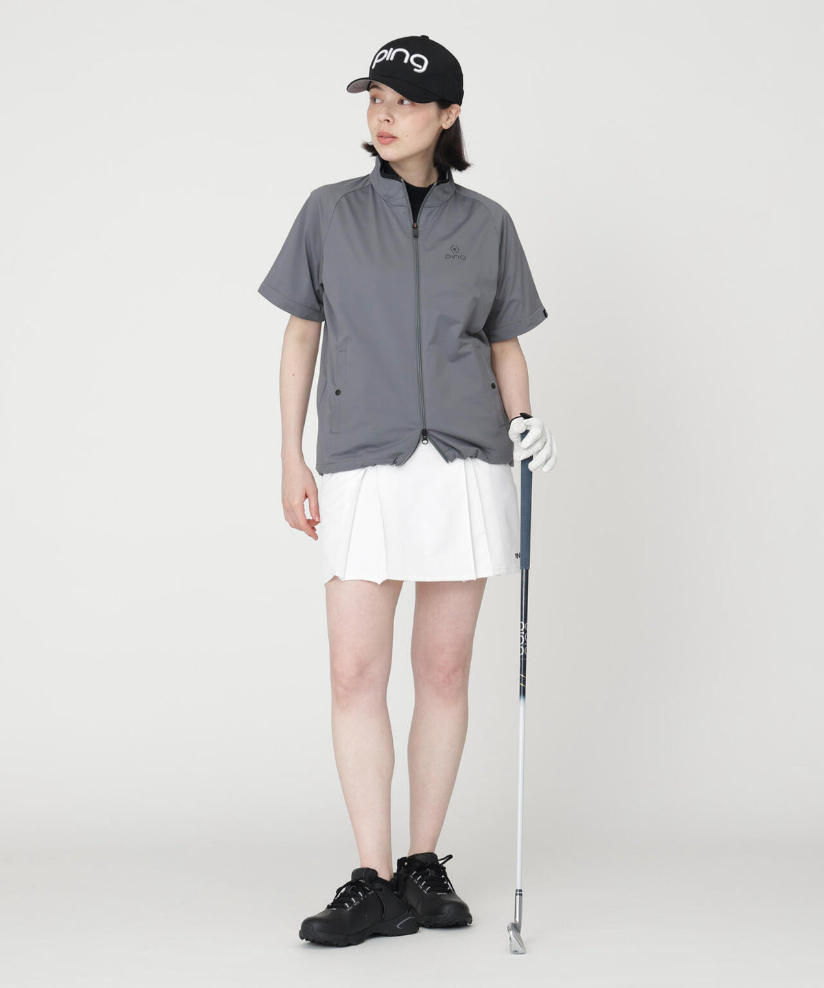 【PING APPAREL】ストレッチハイゲージ天竺2WAYスタンドフルジップブルゾン (LADIES)