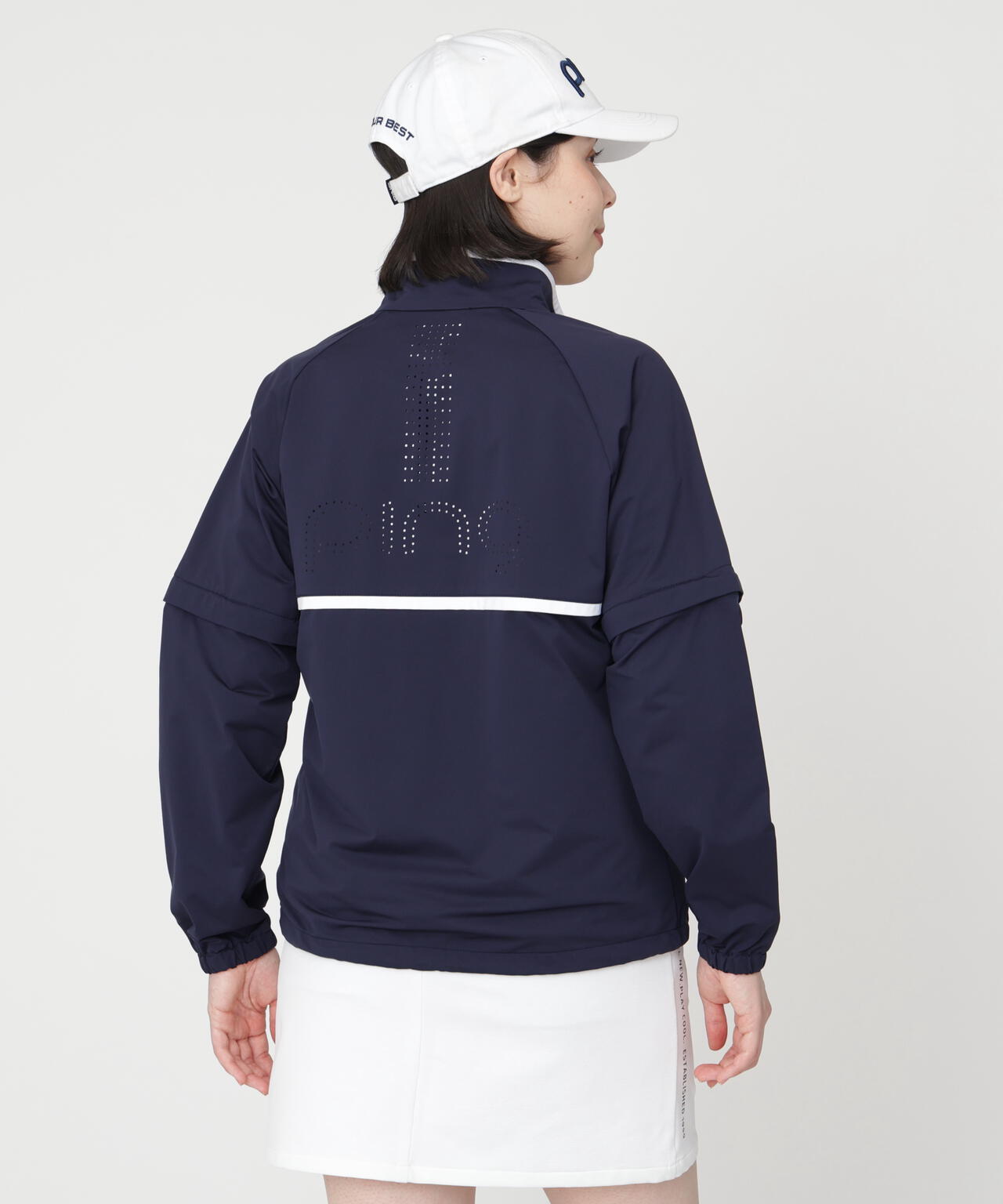 【PING APPAREL】ストレッチハイゲージ天竺2WAYスタンドフルジップブルゾン (LADIES)