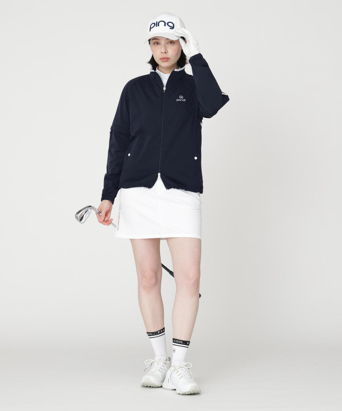 【PING APPAREL】ストレッチハイゲージ天竺2WAYスタンドフルジップブルゾン (LADIES)