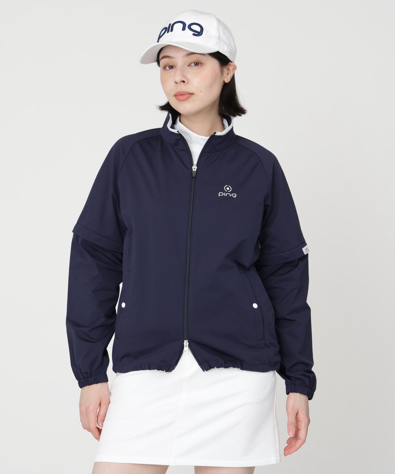 【PING APPAREL】ストレッチハイゲージ天竺2WAYスタンドフルジップブルゾン (LADIES)
