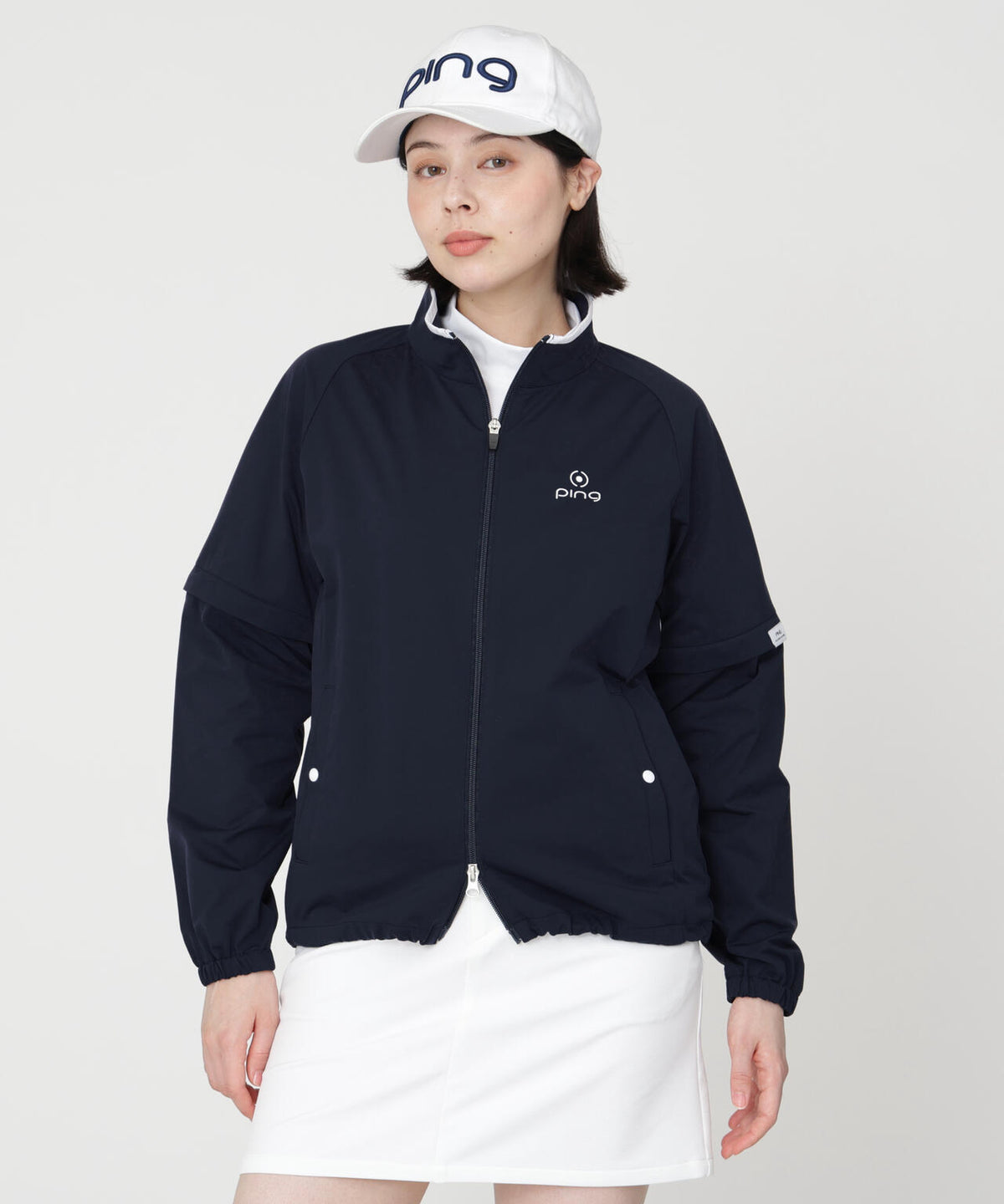 【PING APPAREL】ストレッチハイゲージ天竺2WAYスタンドフルジップブルゾン (LADIES)