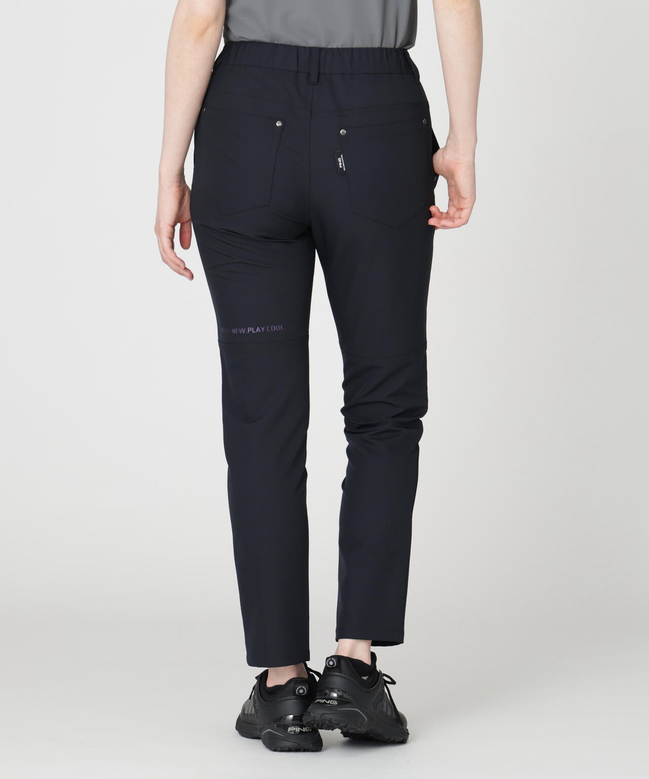 【PING APPAREL】全方向ストレッチ裏グリッドナイロン5ポケットテーパードパンツ (LADIES)