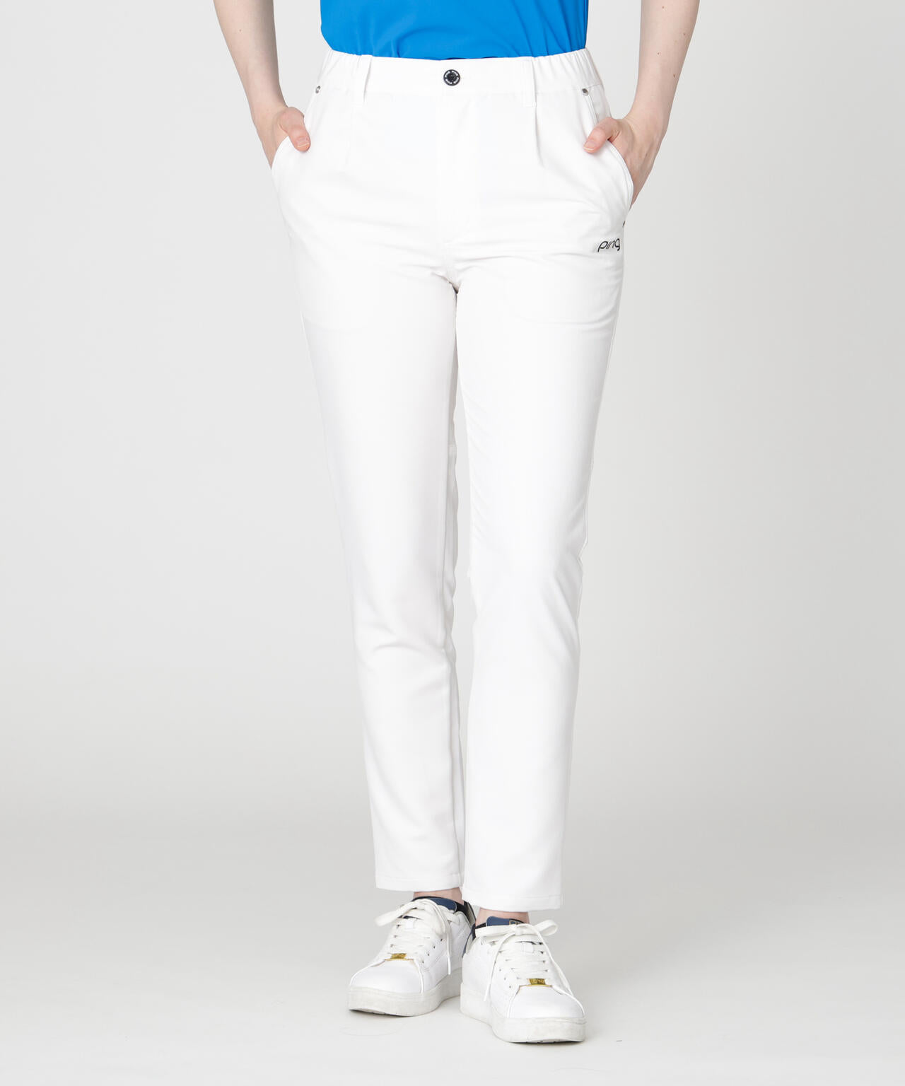 【PING APPAREL】全方向ストレッチ裏グリッドナイロン5ポケットテーパードパンツ (LADIES)