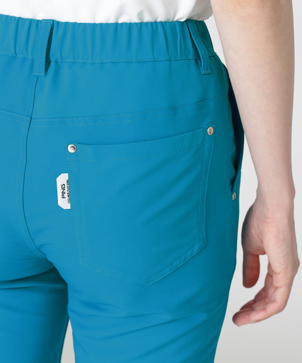 【PING APPAREL】全方向ストレッチ裏グリッドナイロン5ポケットテーパードパンツ (LADIES)