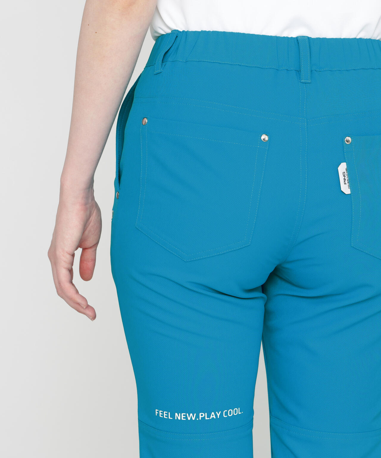 【PING APPAREL】全方向ストレッチ裏グリッドナイロン5ポケットテーパードパンツ (LADIES)