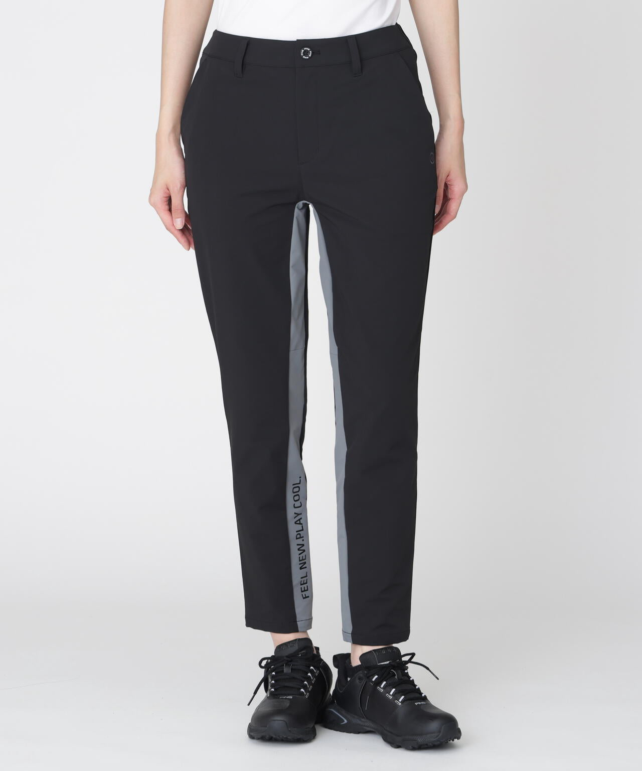 【PING APPAREL】全方向ストレッチ二重織 フィット&ストレッチ配色テーパードパンツ (LADIES)