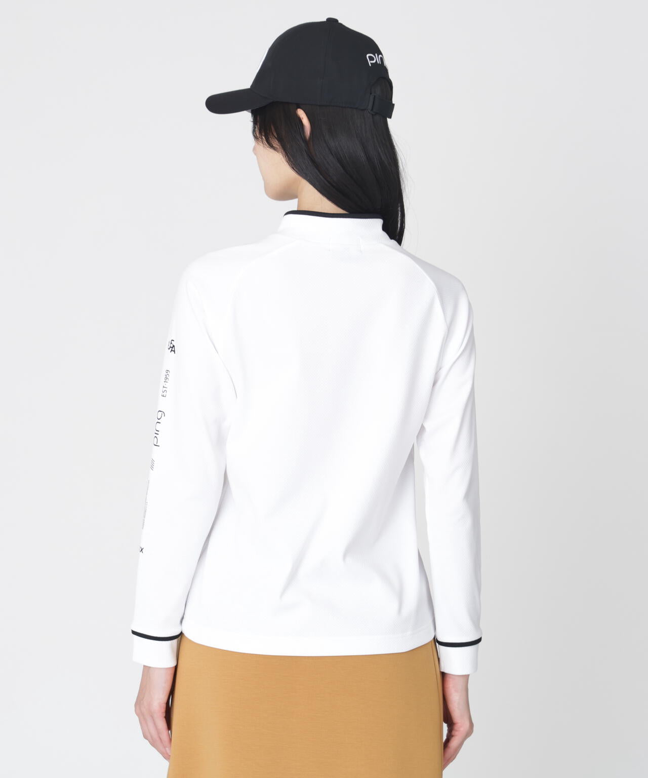 【PING APPAREL】格子リバーススクラムテック長袖ハイネックシャツ (LADIES)