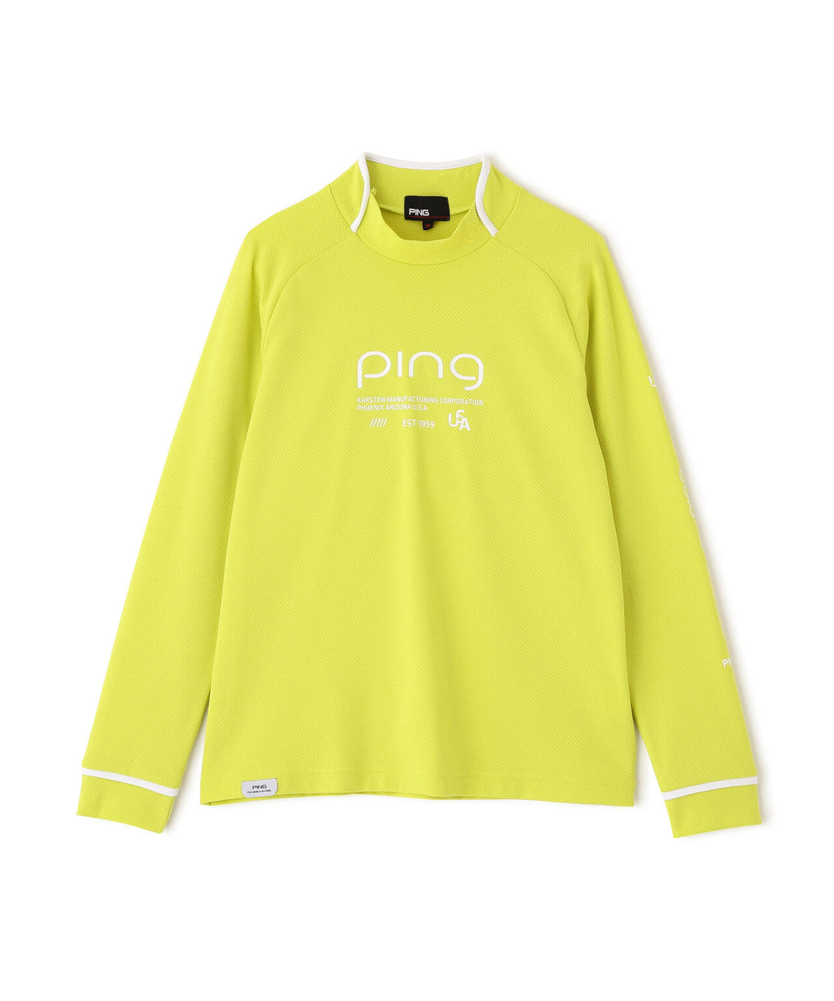 【PING APPAREL】格子リバーススクラムテック長袖ハイネックシャツ (LADIES)