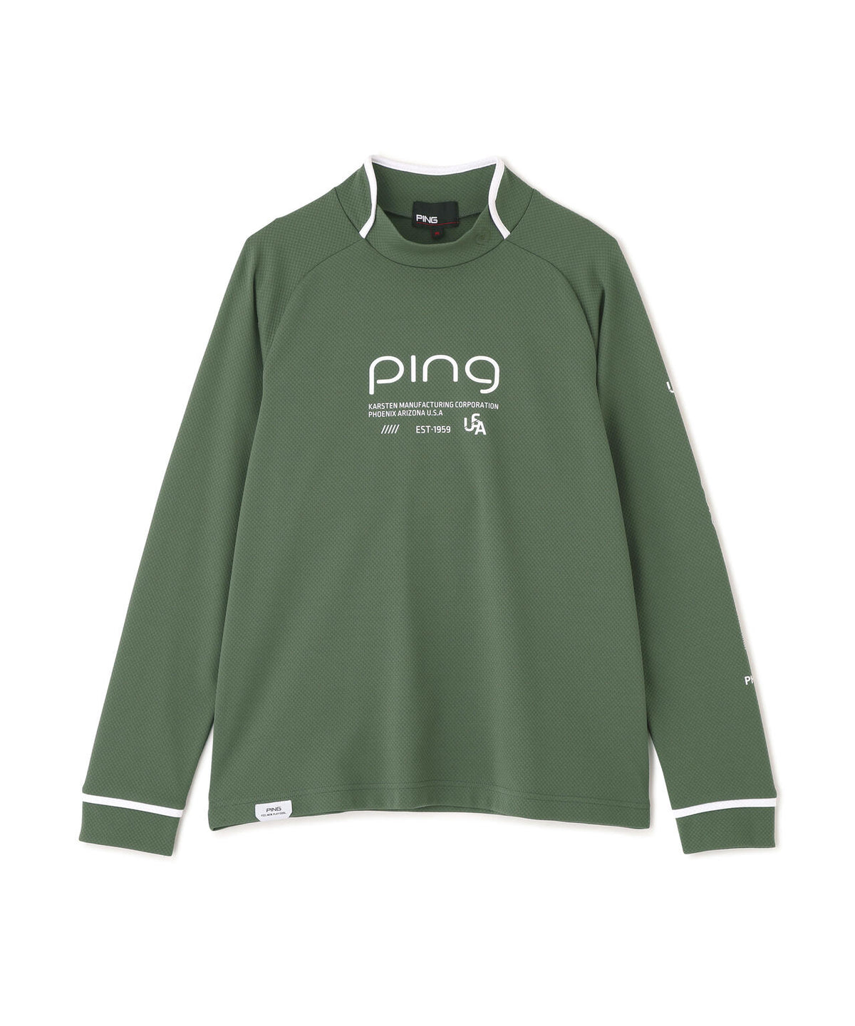 【PING APPAREL】格子リバーススクラムテック長袖ハイネックシャツ (LADIES)