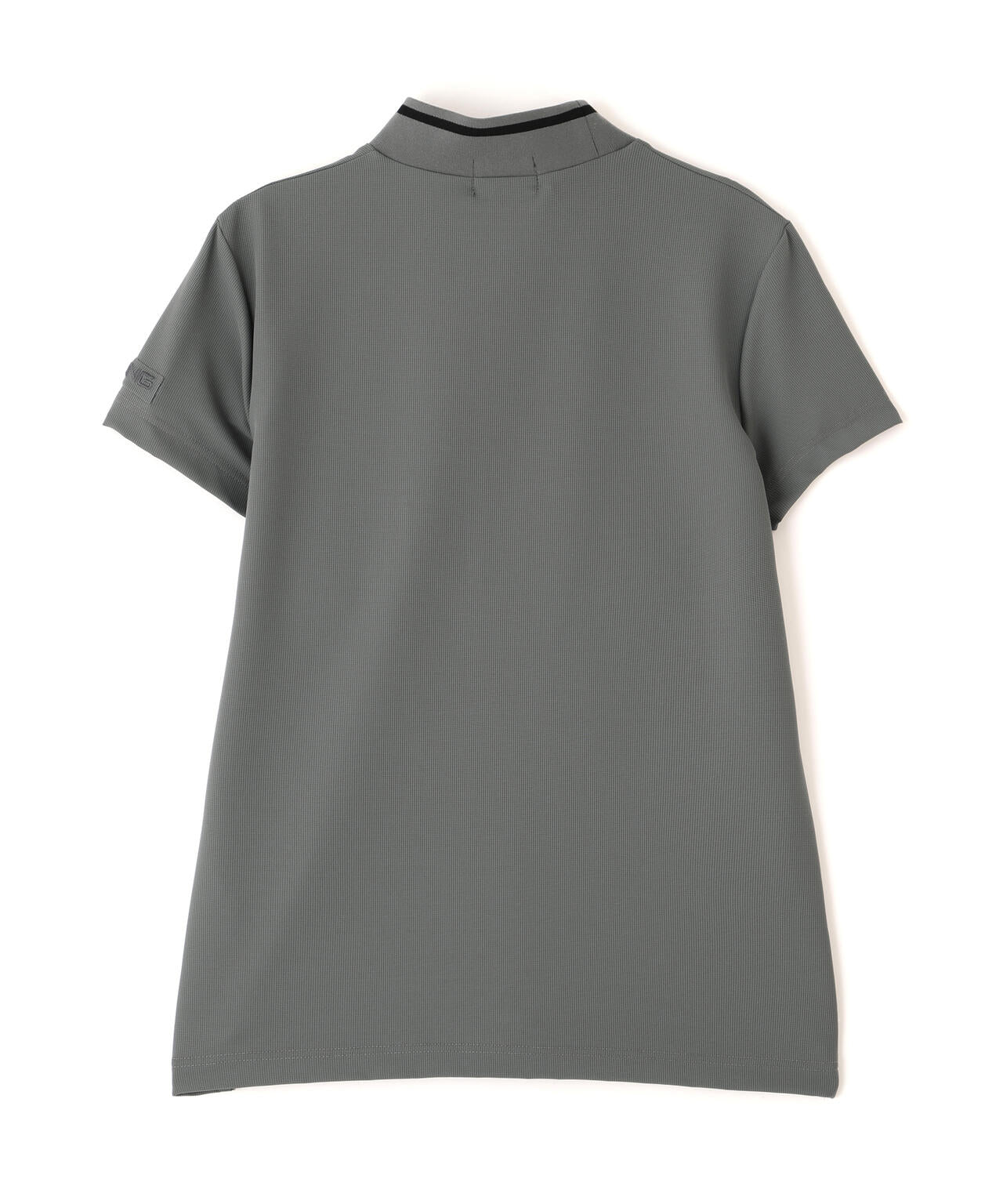 【PING APPAREL】ワッフルロゴジャカード衿半袖ハイネックシャツ (LADIES)
