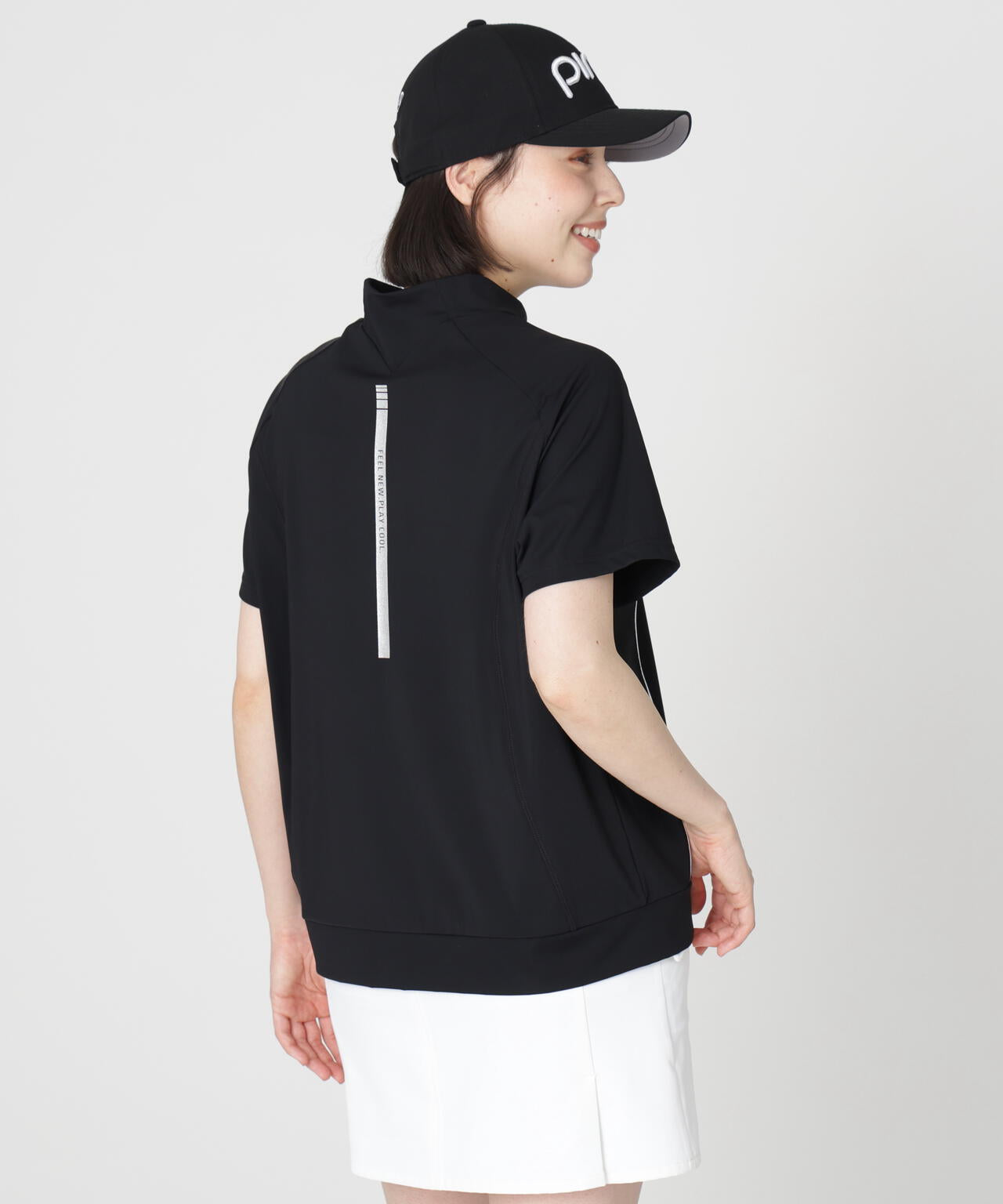 【PING APPAREL】リラックス半袖ハイネックシャツ (LADIES)