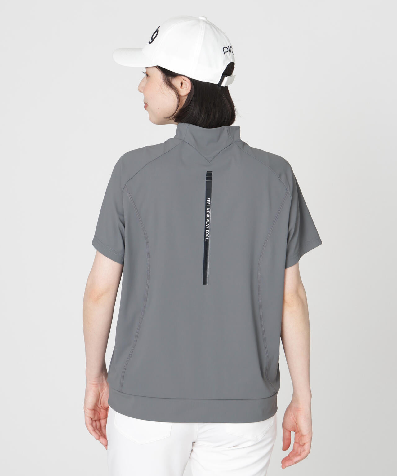 【PING APPAREL】リラックス半袖ハイネックシャツ (LADIES)