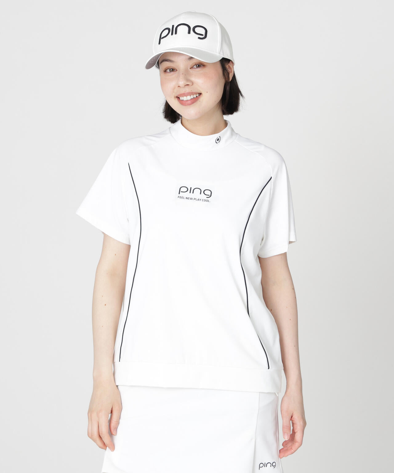 【PING APPAREL】リラックス半袖ハイネックシャツ (LADIES)