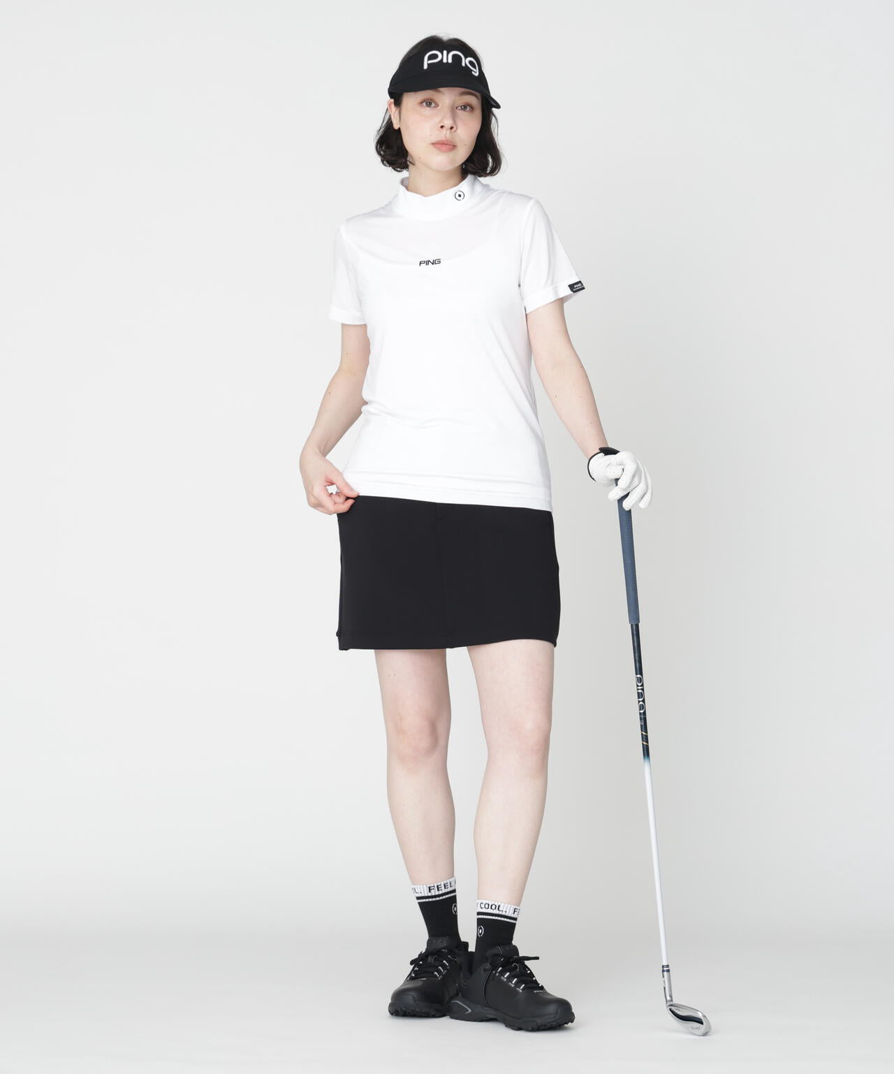 ナイロンサッカー半袖ハイネックシャツ