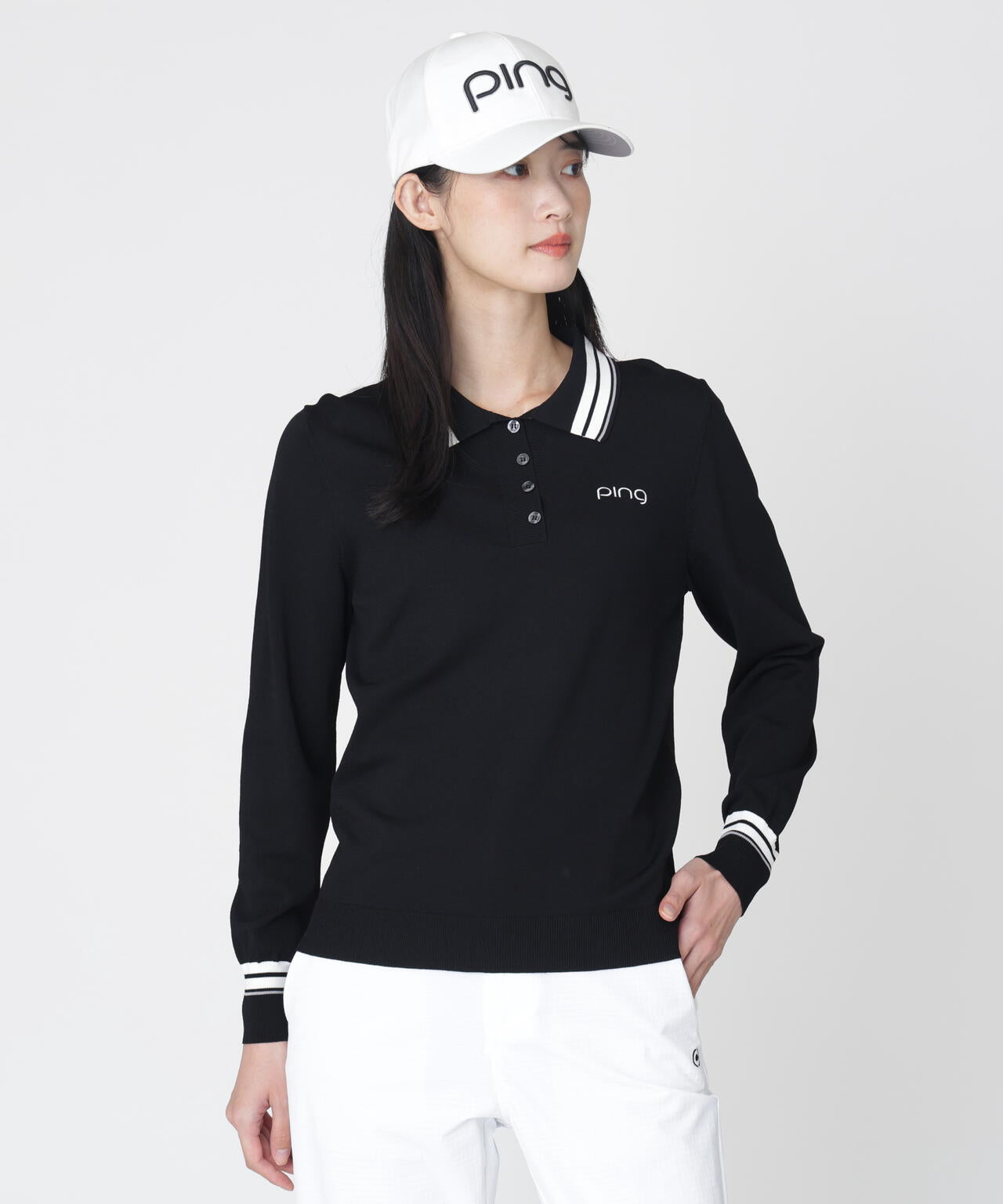 【PING APPAREL】スキッパーニットプルオーバー (LADIES)