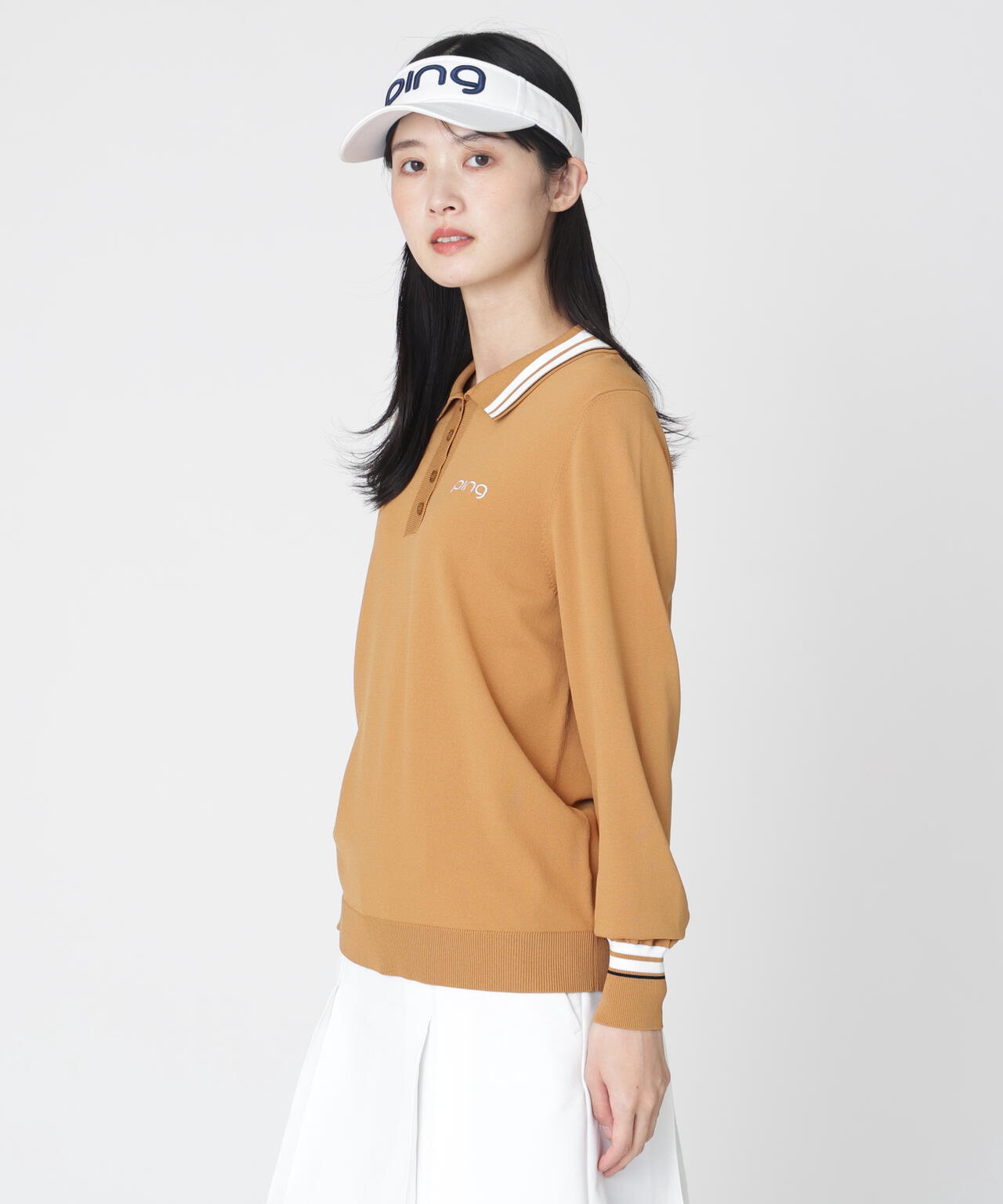 【PING APPAREL】スキッパーニットプルオーバー (LADIES)