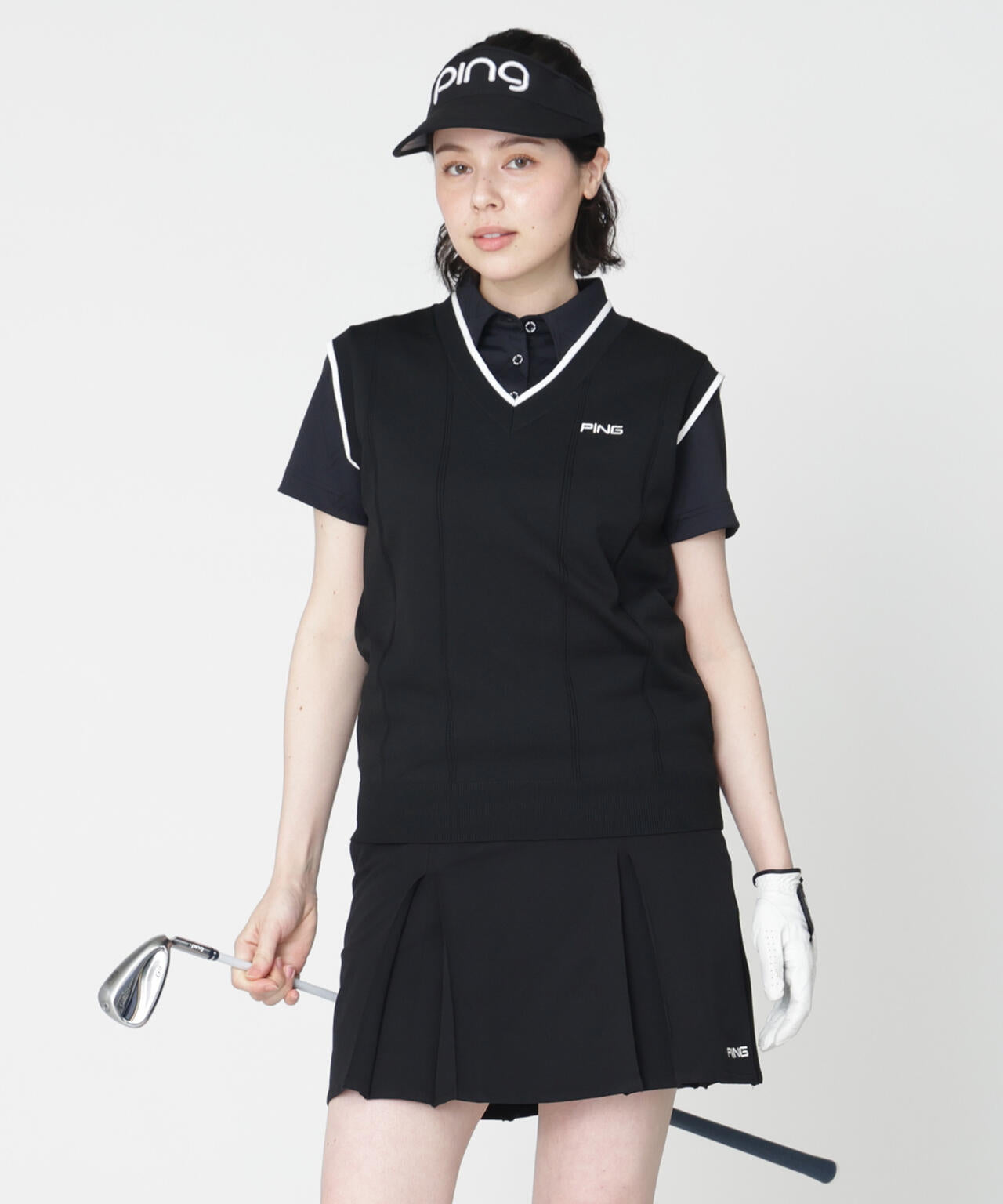 【PING APPAREL】Vネックニットベスト (LADIES)