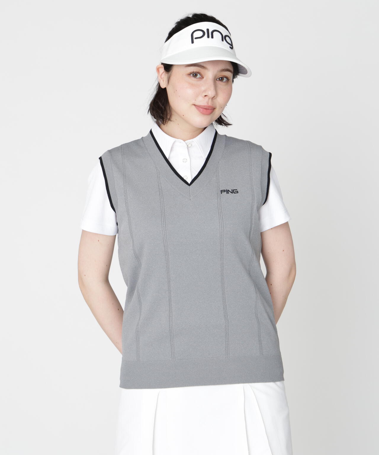 【PING APPAREL】Vネックニットベスト (LADIES)