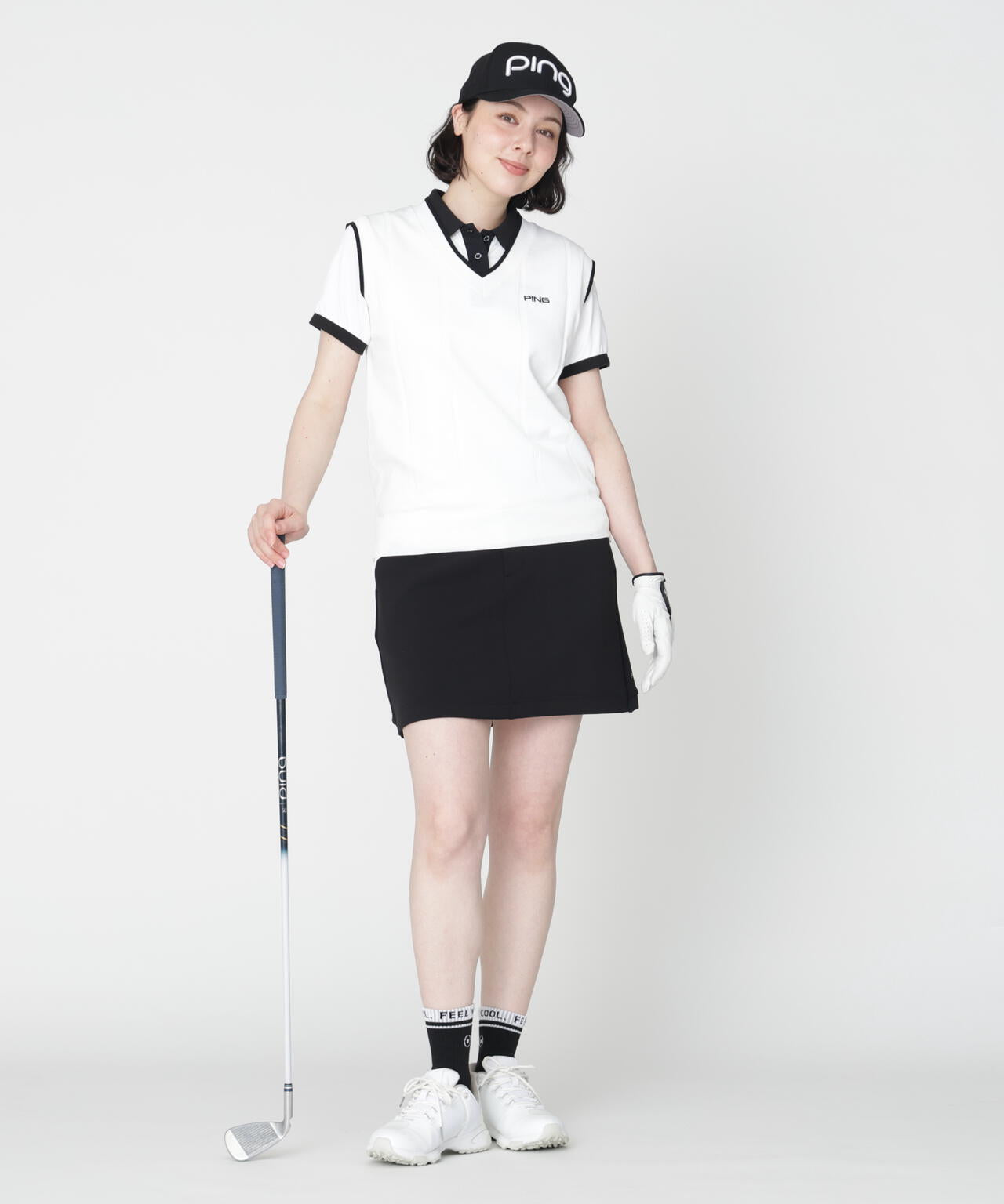 【PING APPAREL】Vネックニットベスト (LADIES)