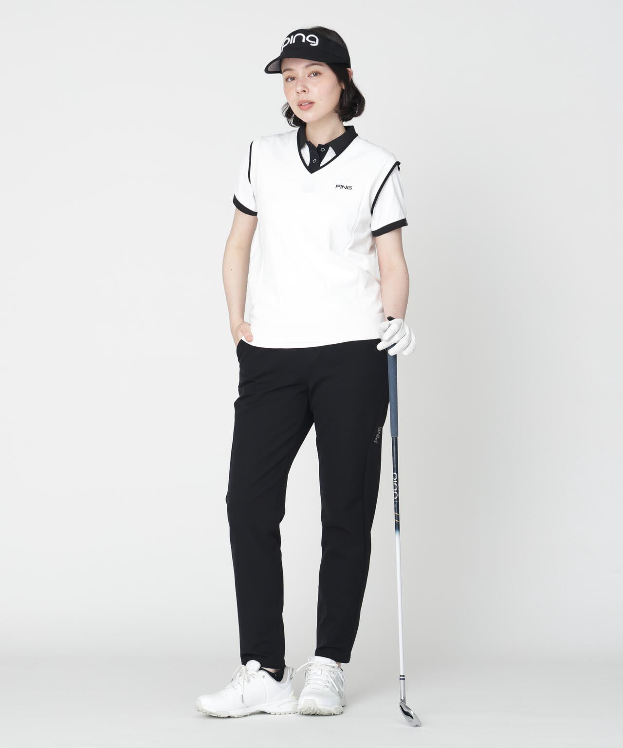 【PING APPAREL】Vネックニットベスト (LADIES)