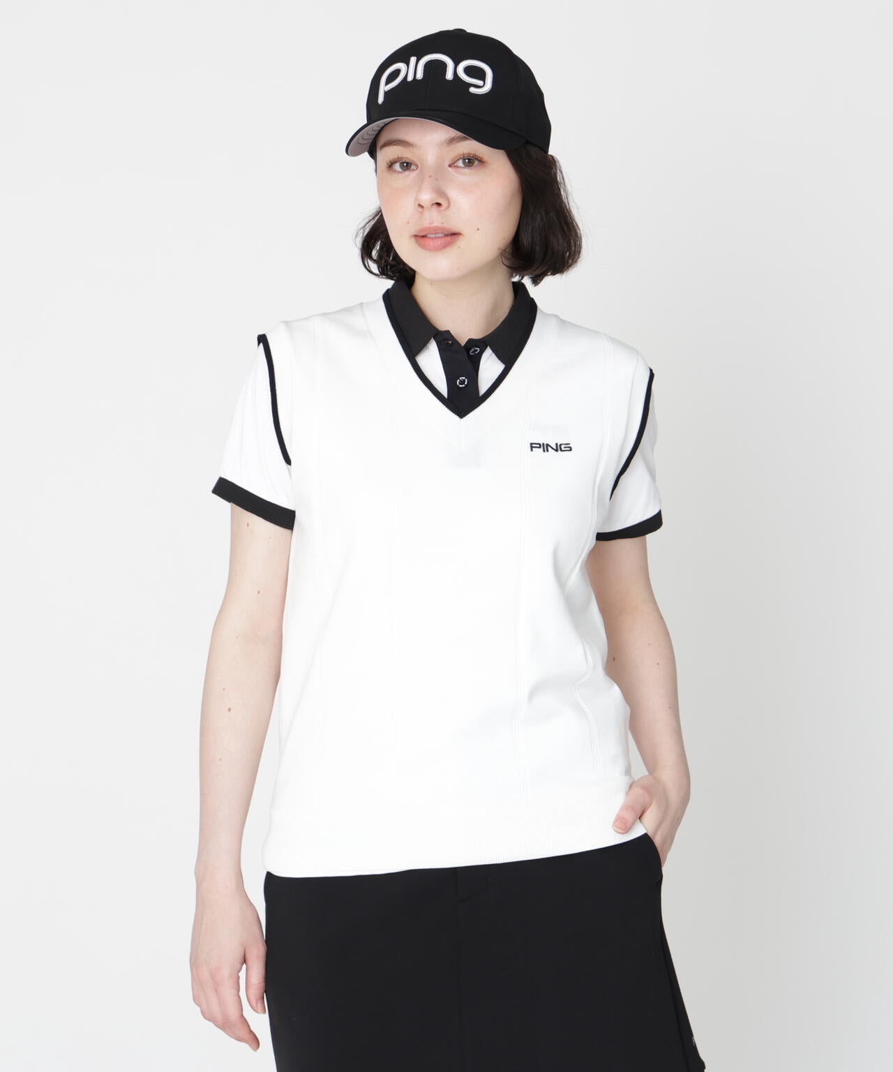 【PING APPAREL】Vネックニットベスト (LADIES)