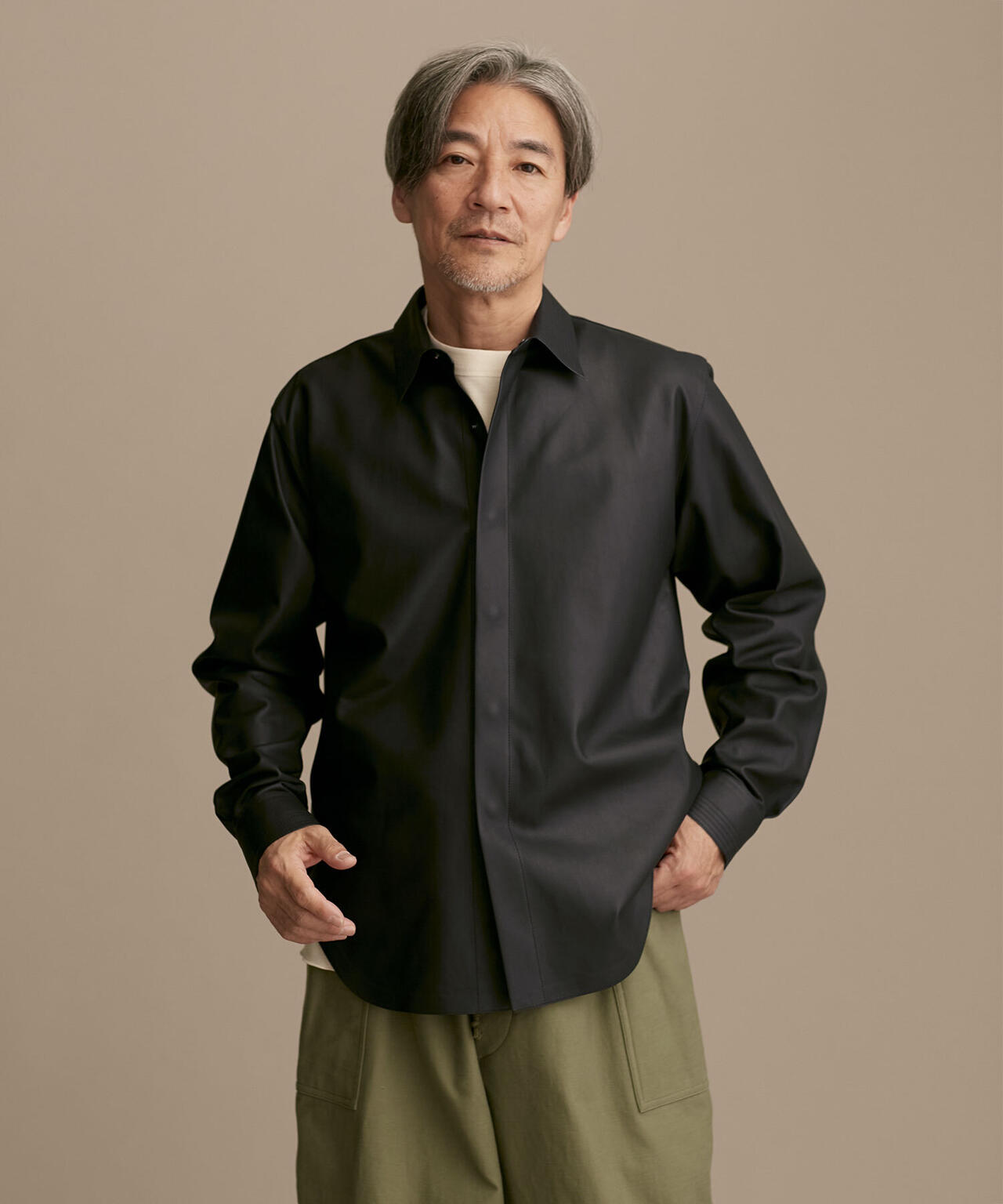 LB.01/レギュラーカラー ロングスリーブ レザーシャツ